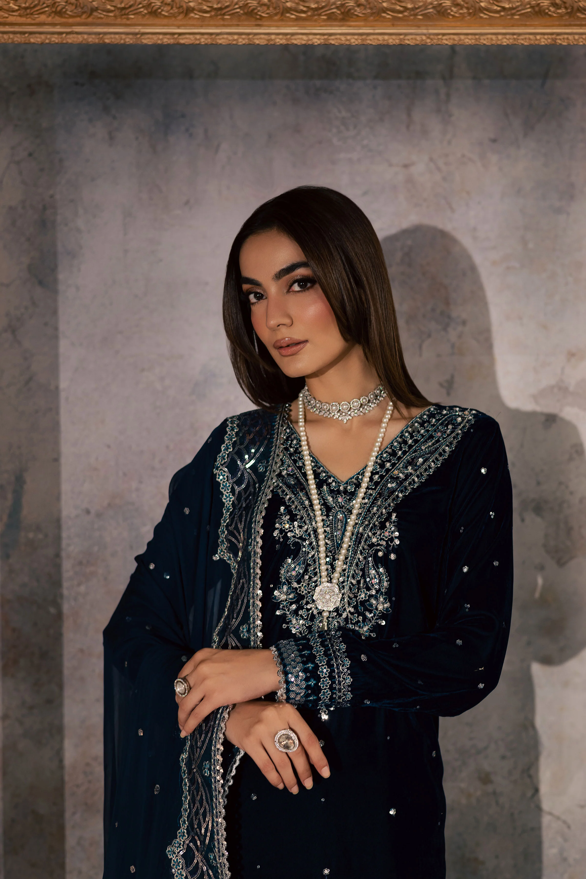 Deniz 3Pc - Velvet Formal Dress - Image 4