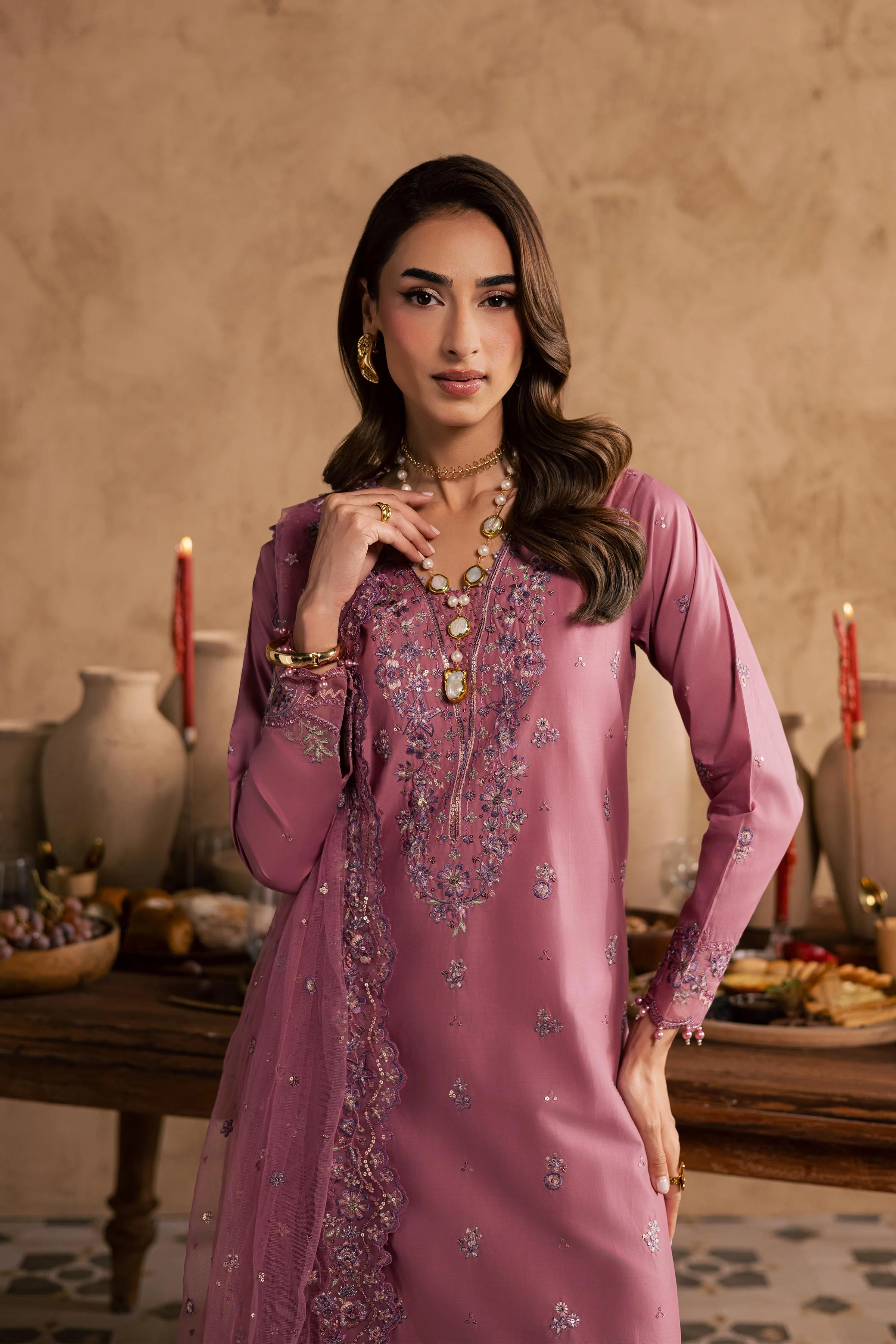 Dhinara 3Pc - Embroidered Festive Pret - Image 2