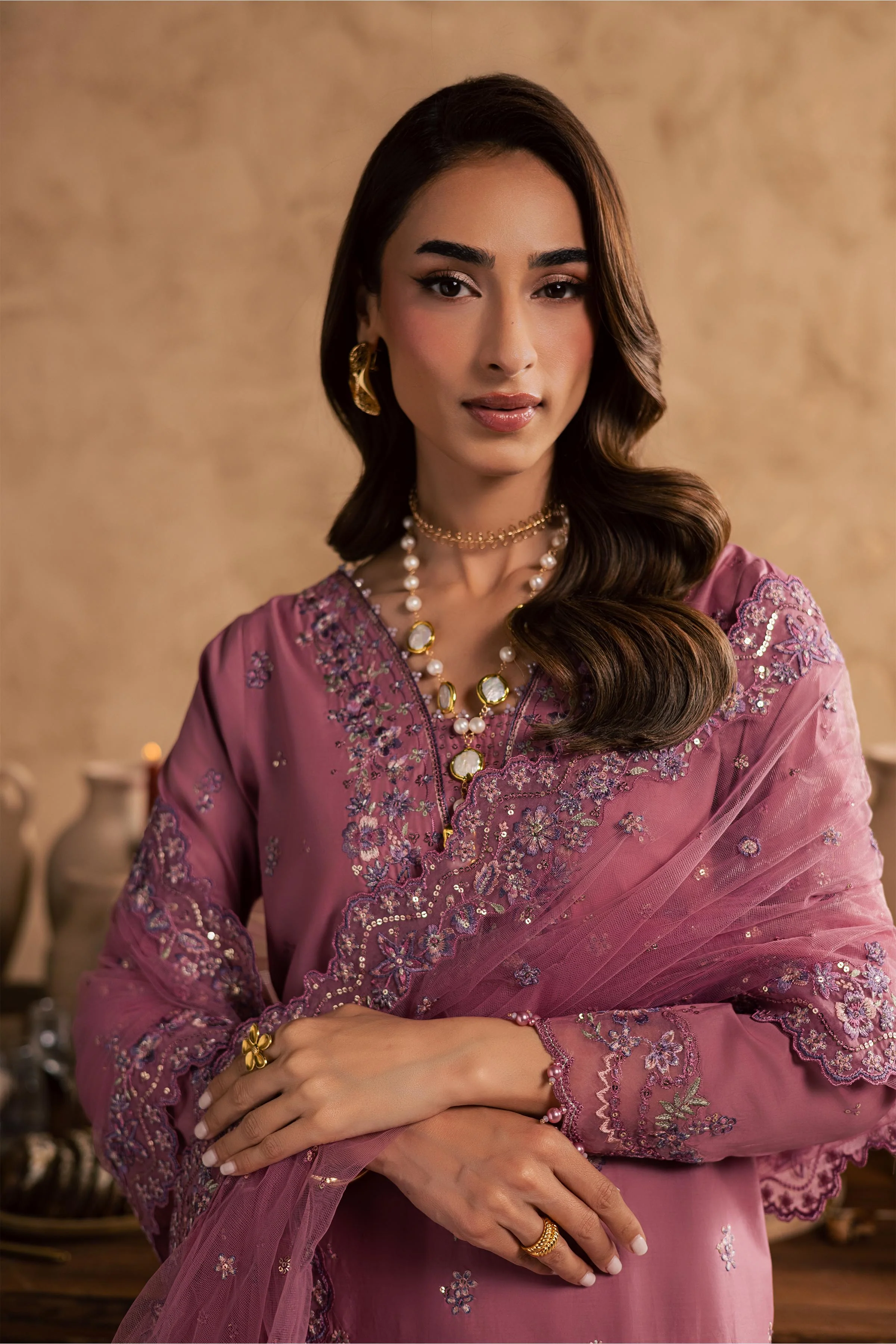 Dhinara 3Pc - Embroidered Festive Pret - Image 4
