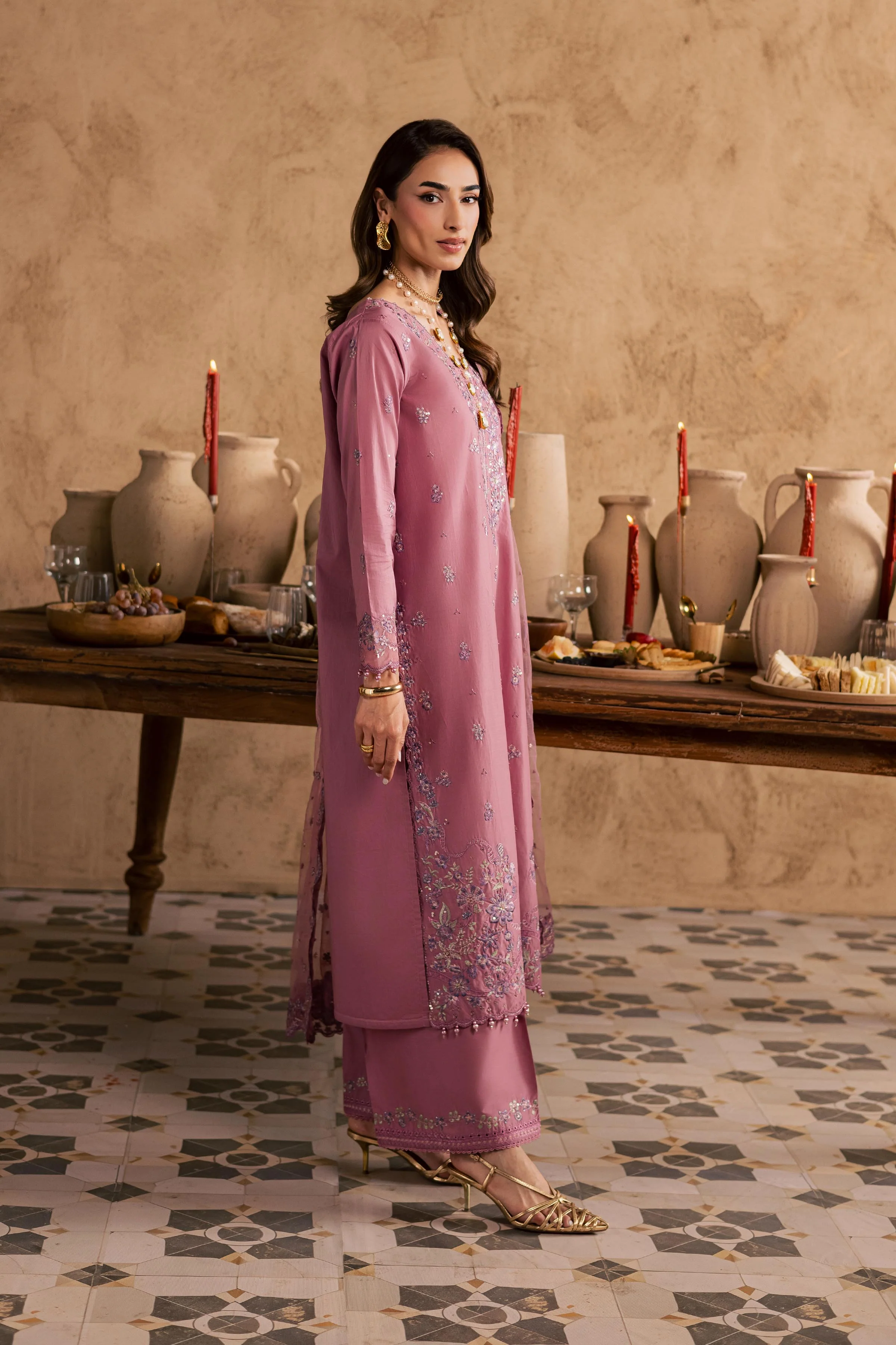 Dhinara 3Pc - Embroidered Festive Pret - Image 5