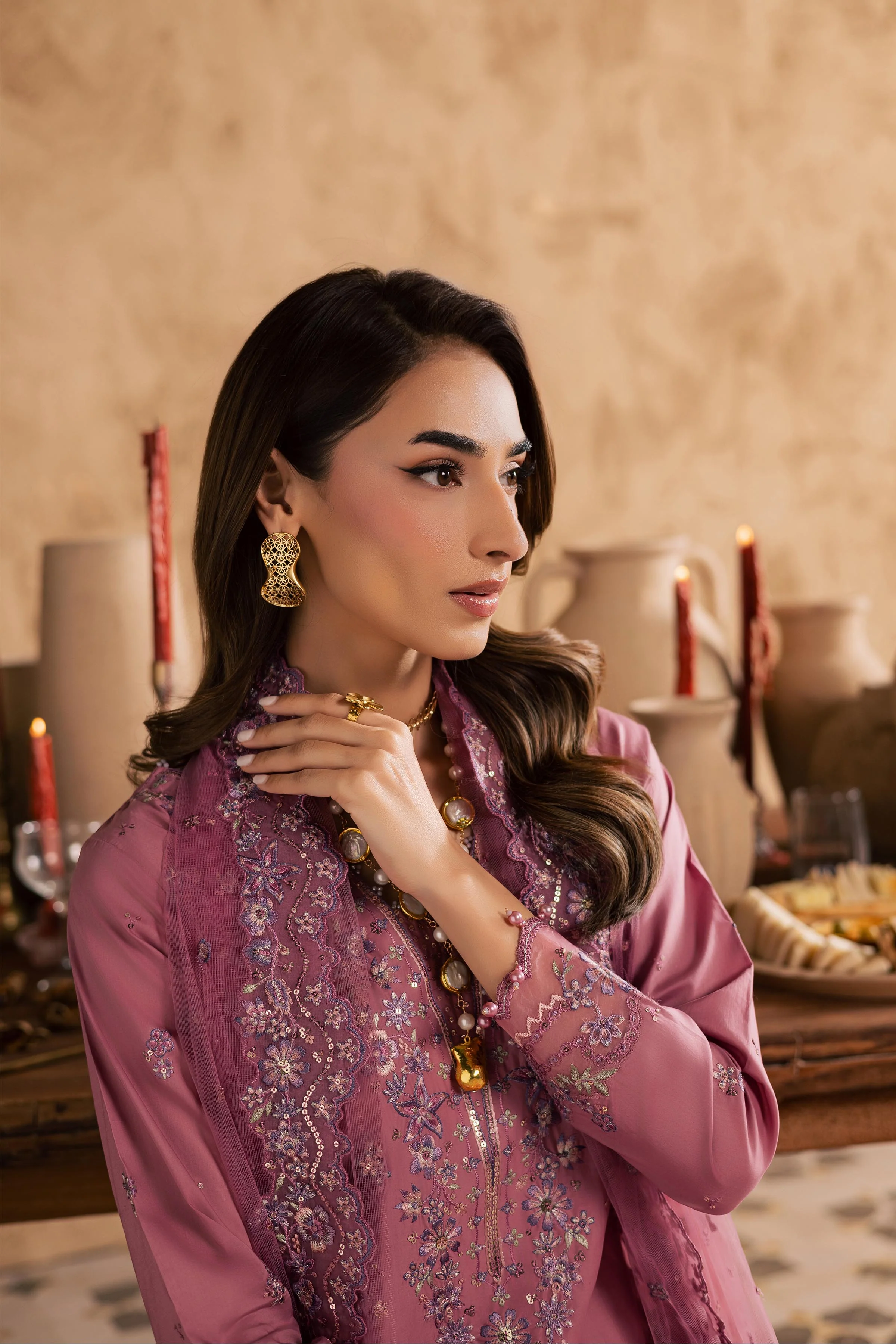 Dhinara 3Pc - Embroidered Festive Pret - Image 6