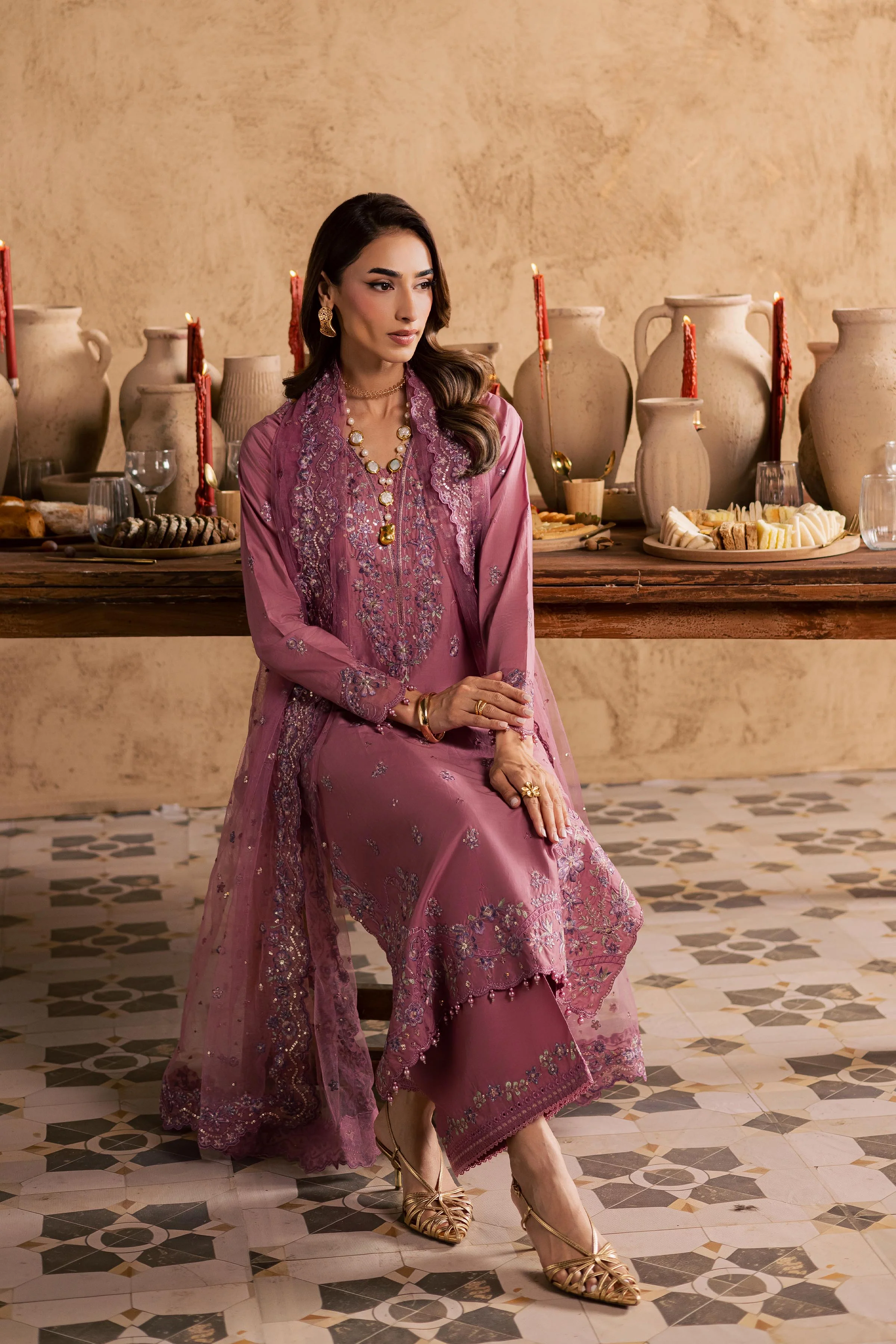 Dhinara 3Pc - Embroidered Festive Pret - Image 7