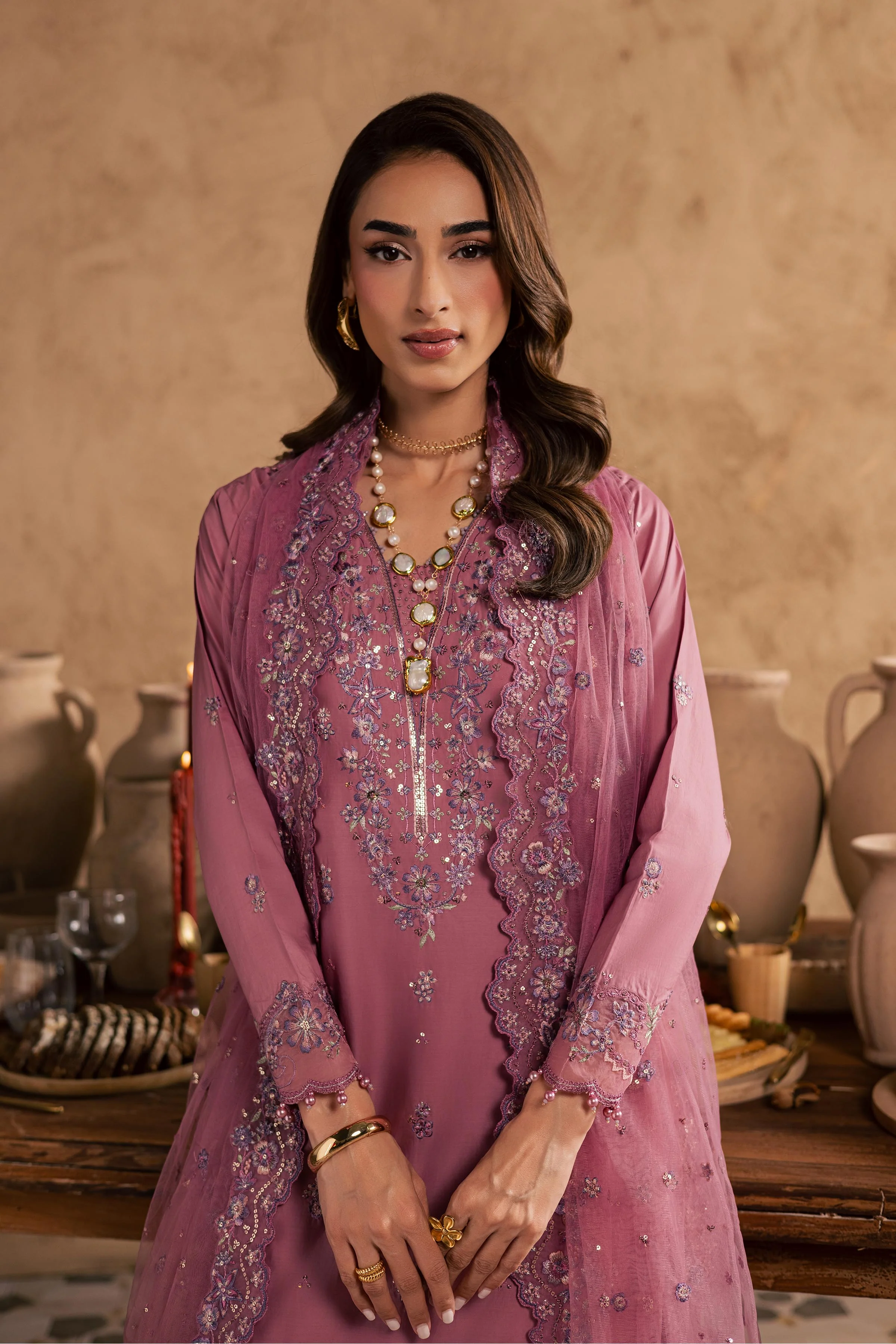 Dhinara 3Pc - Embroidered Festive Pret - Image 8
