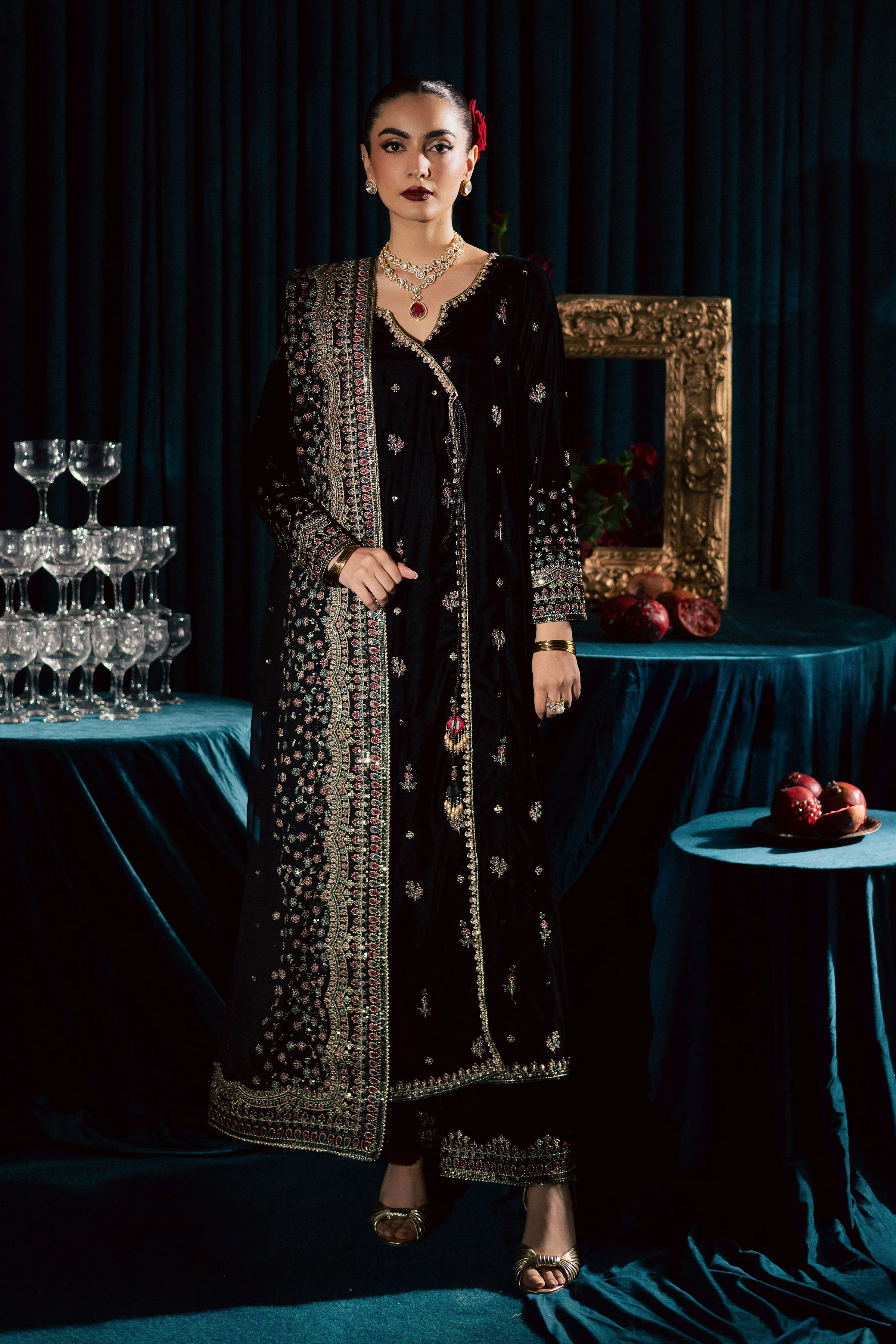 Diamond Black 3Pc - Velvet Formal Dress - Image 4