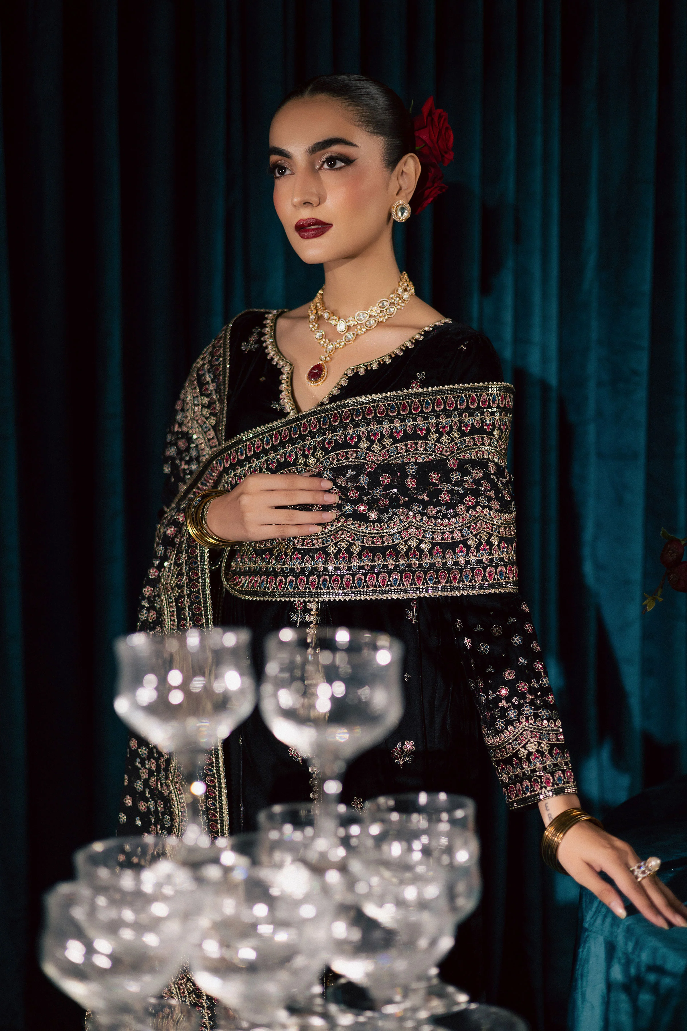 Diamond Black 3Pc - Velvet Formal Dress - Image 8