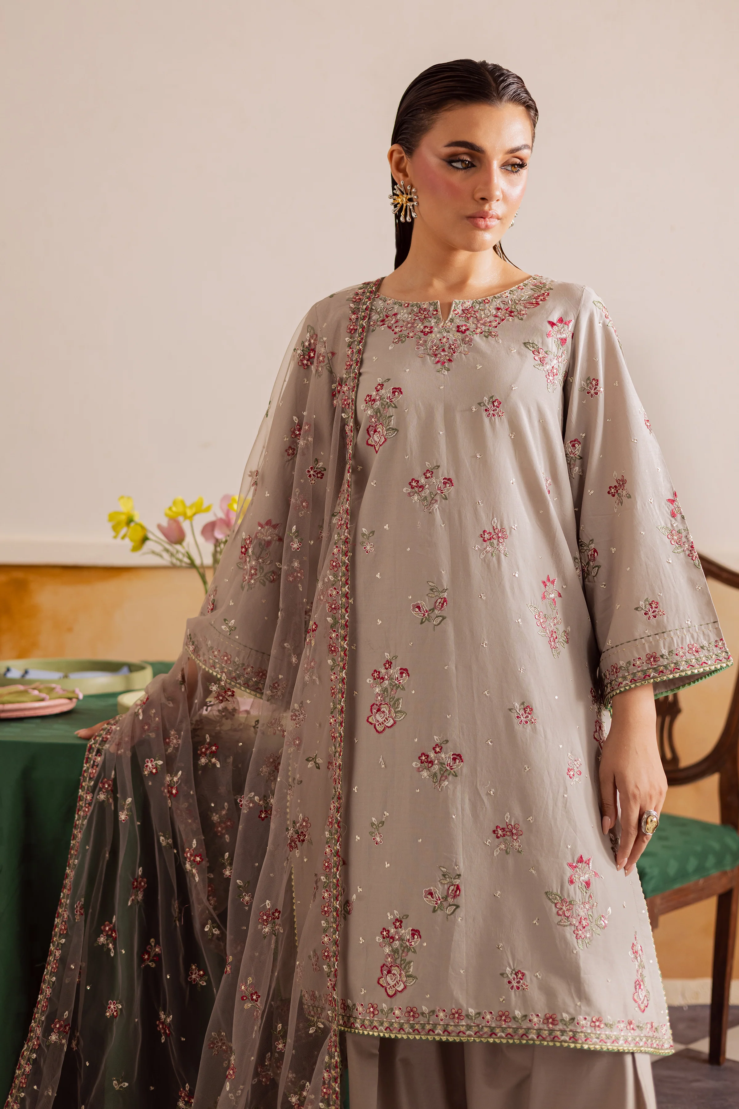 Diara 3Pc - Embroidered Lawn Pret - Image 5
