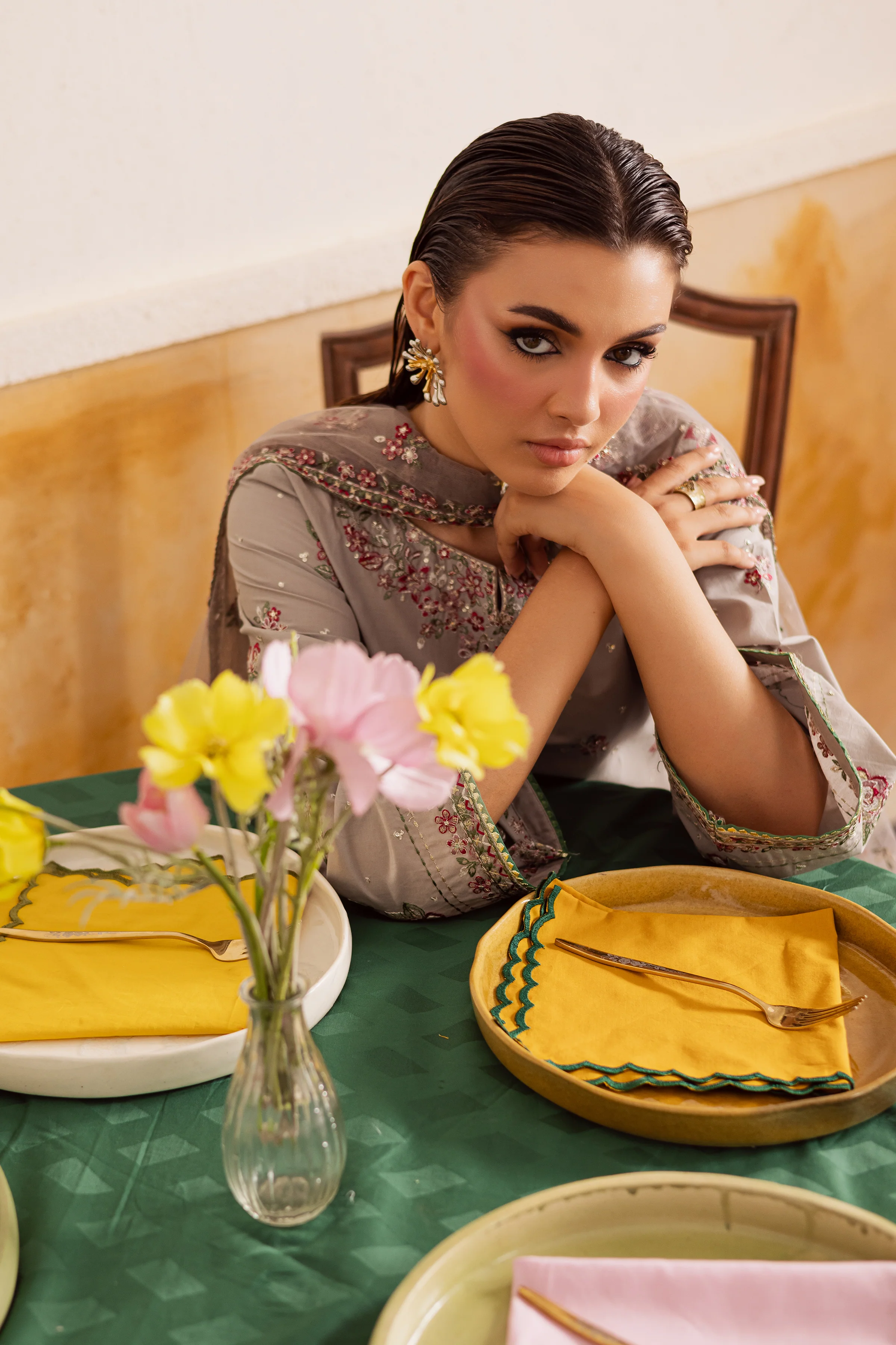 Diara 3Pc - Embroidered Lawn Pret - Image 6