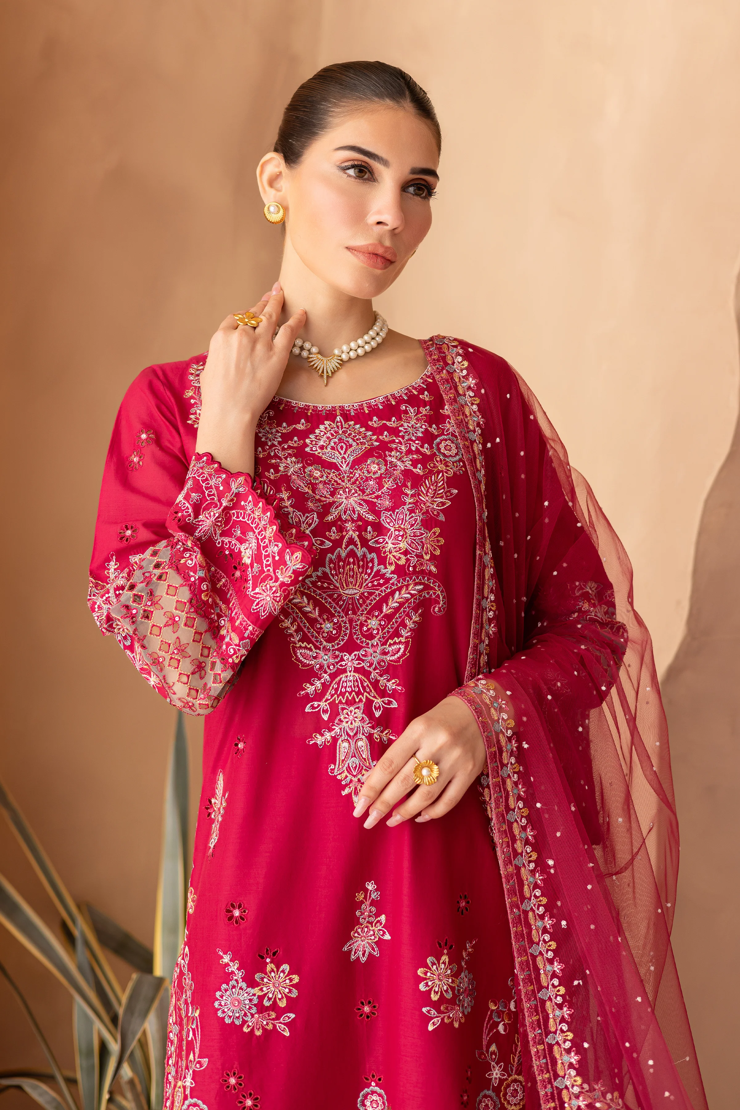 Dove 3Pc - Embroidered Luxe Pret - Image 3