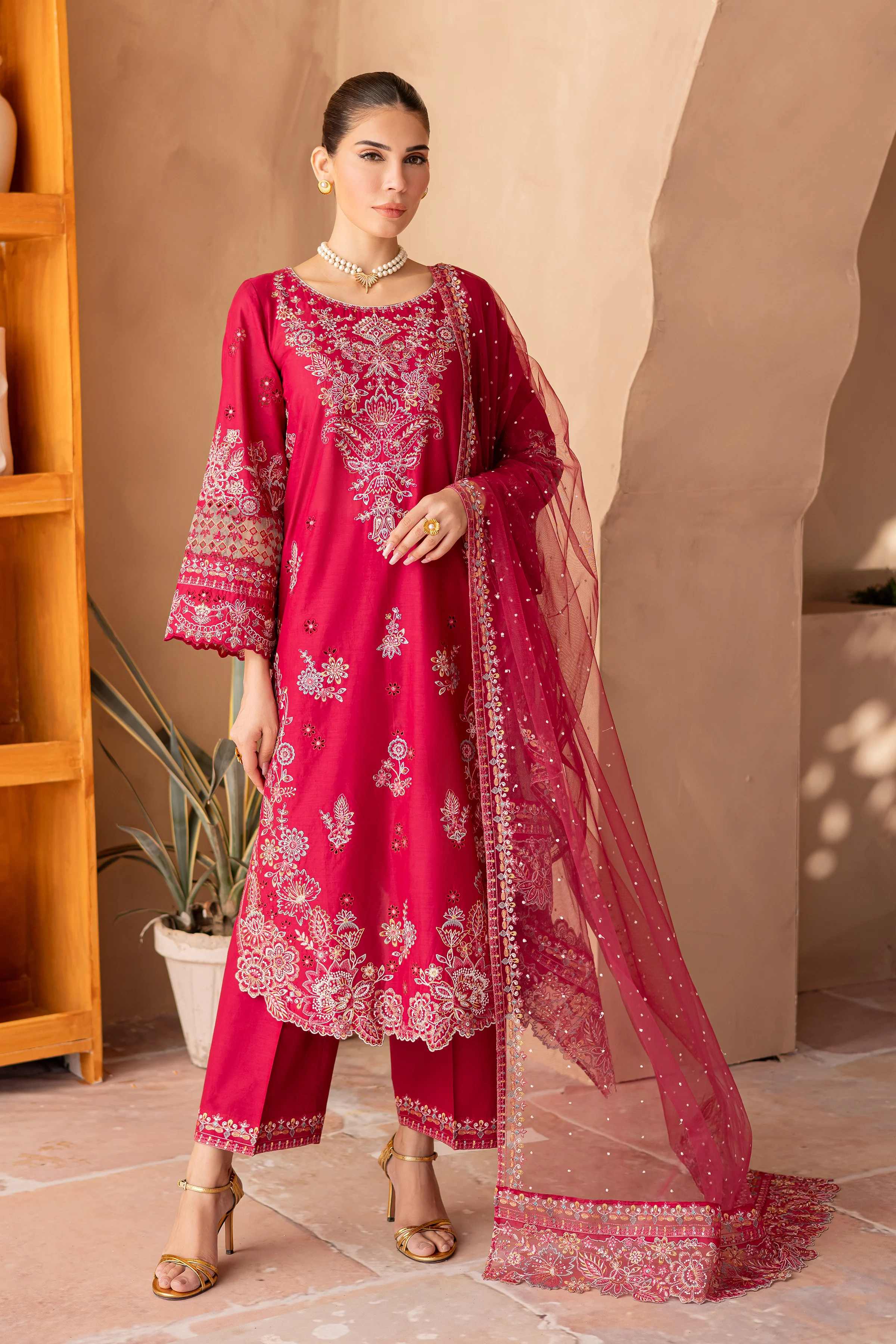 Dove 3Pc - Embroidered Luxe Pret - Image 4