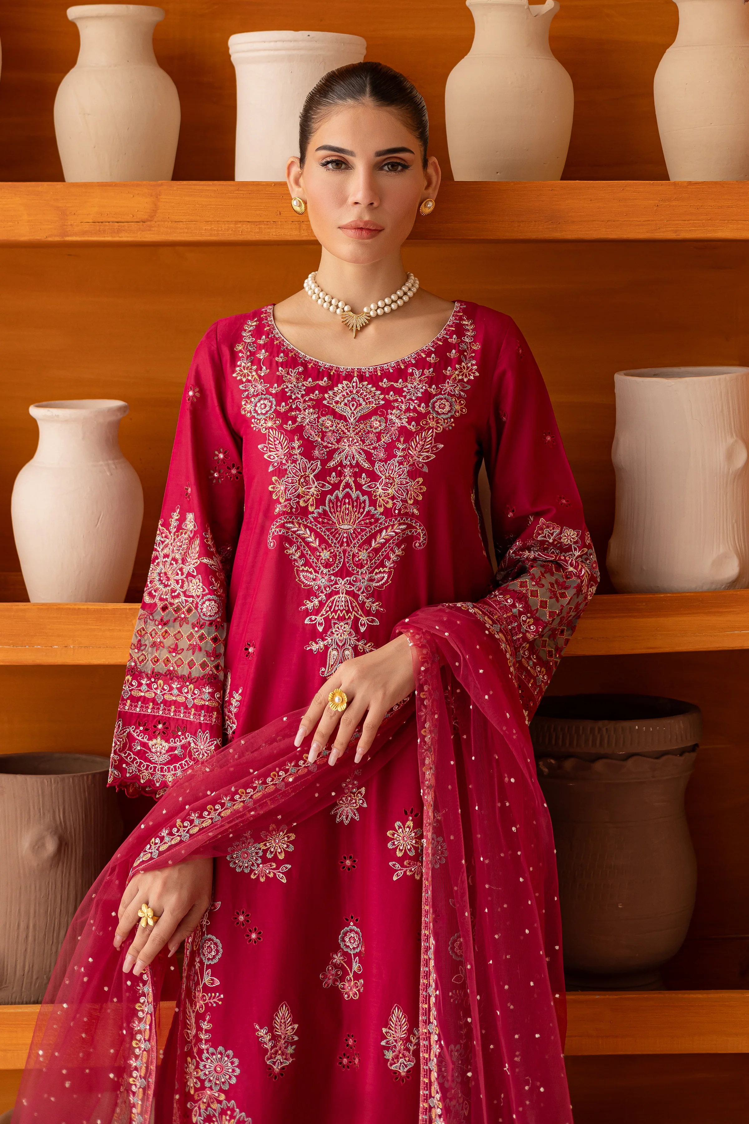 Dove 3Pc - Embroidered Luxe Pret - Image 5