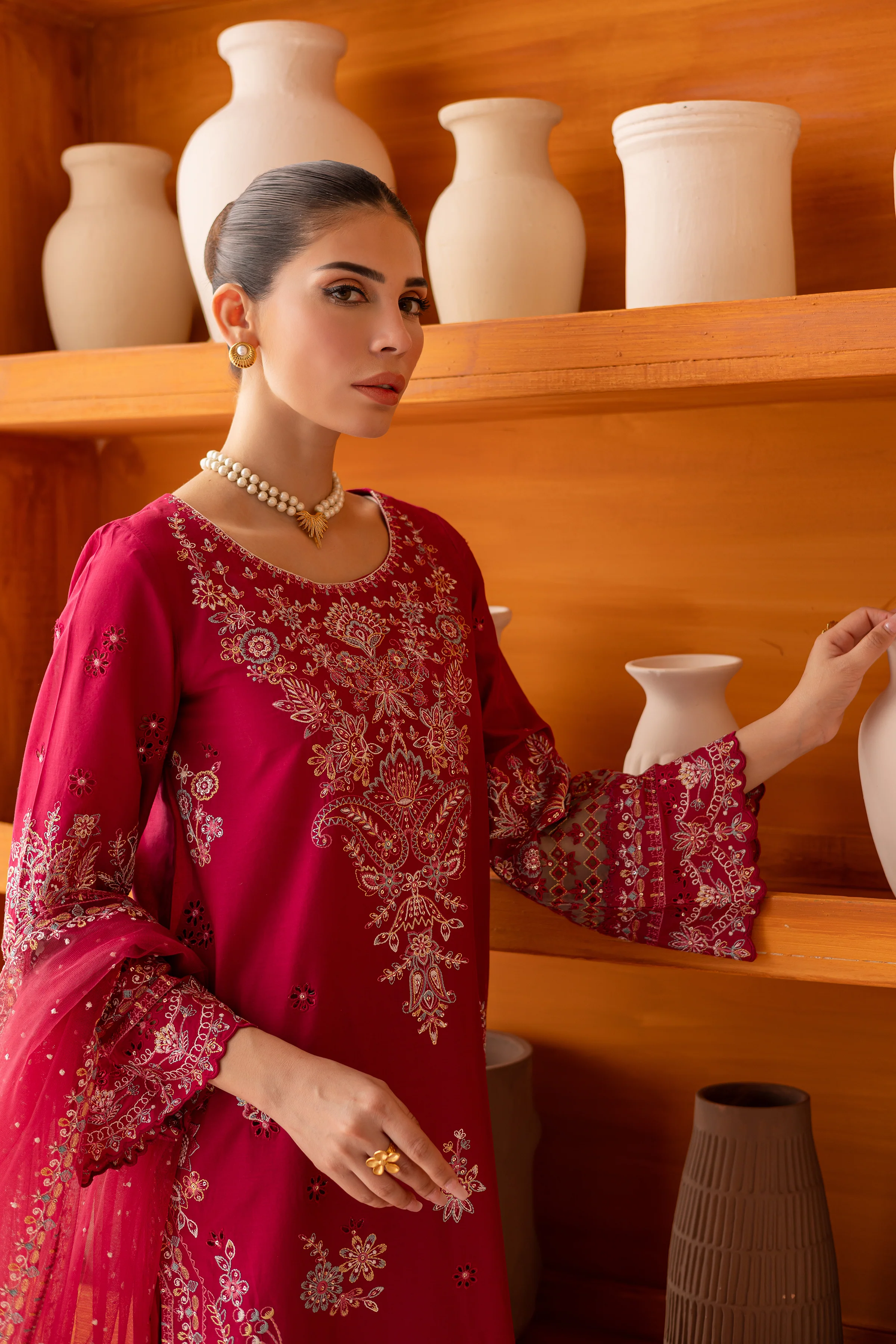Dove 3Pc - Embroidered Luxe Pret - Image 6