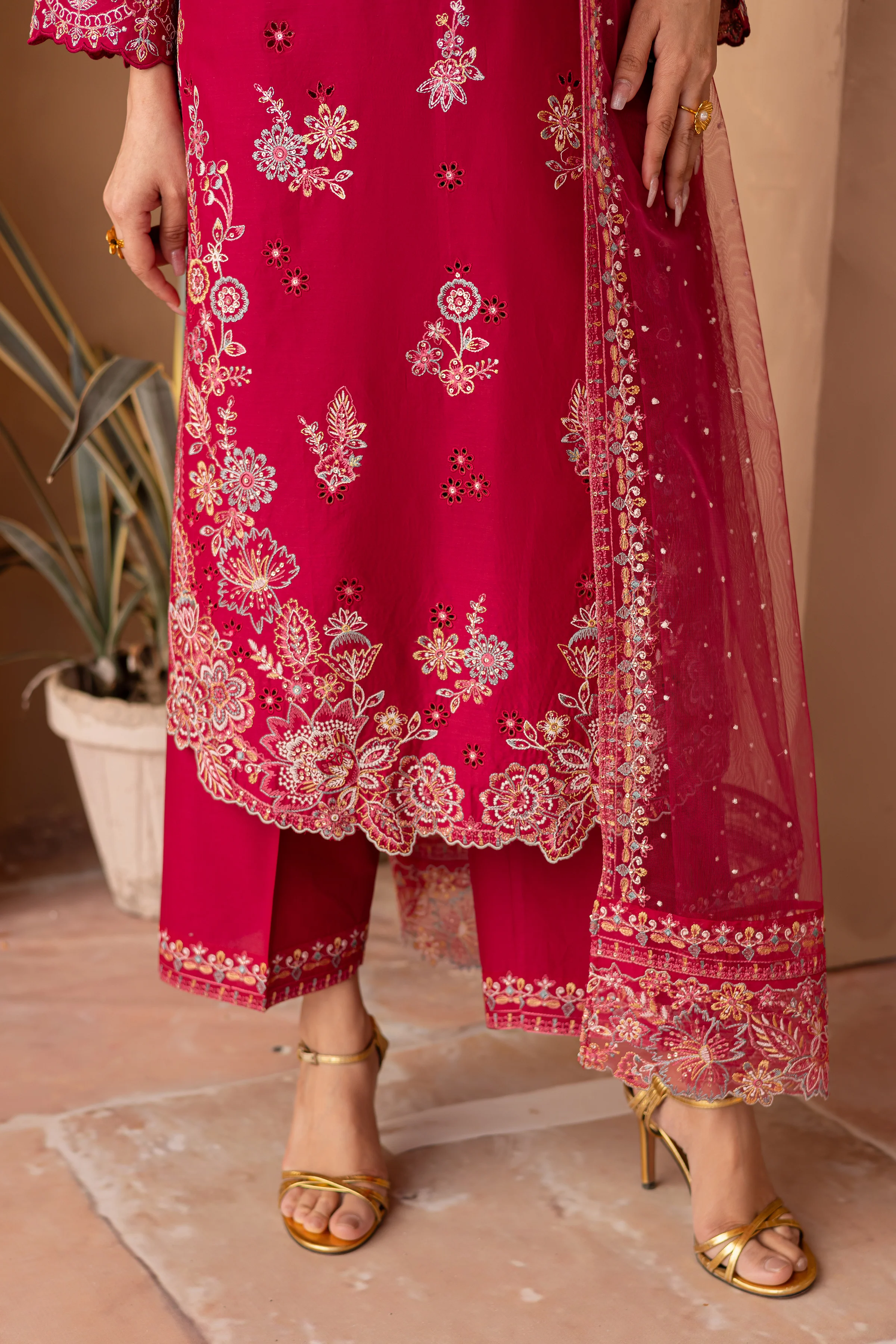 Dove 3Pc - Embroidered Luxe Pret - Image 7