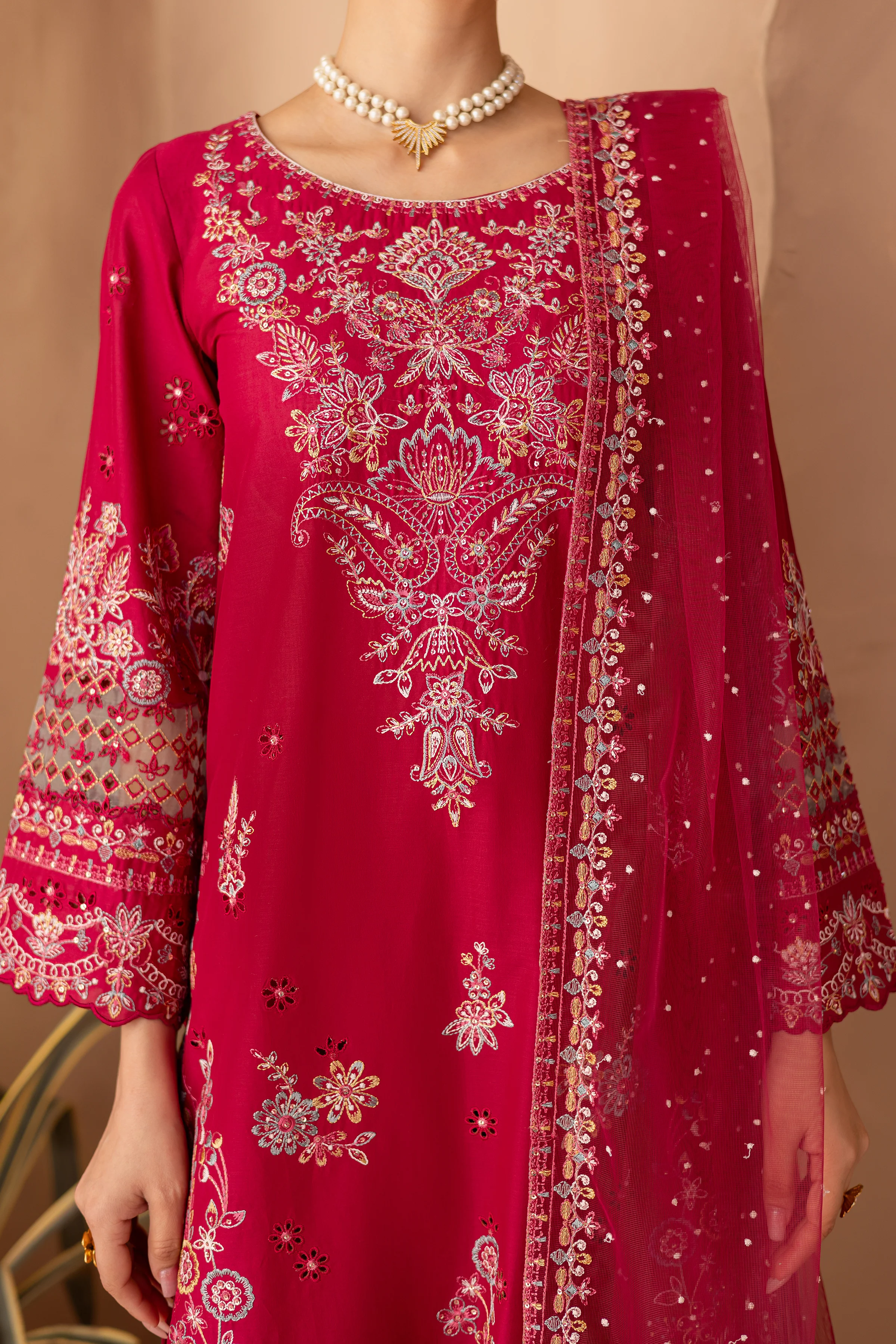 Dove 3Pc - Embroidered Luxe Pret - Image 8