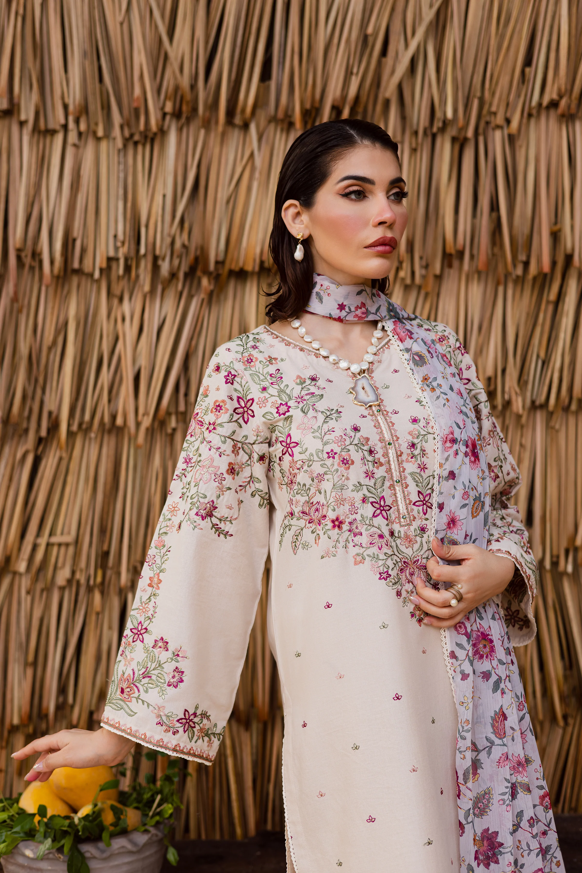 Dream Garden 3Pc - Embroidered Khaddar Dress - Image 5