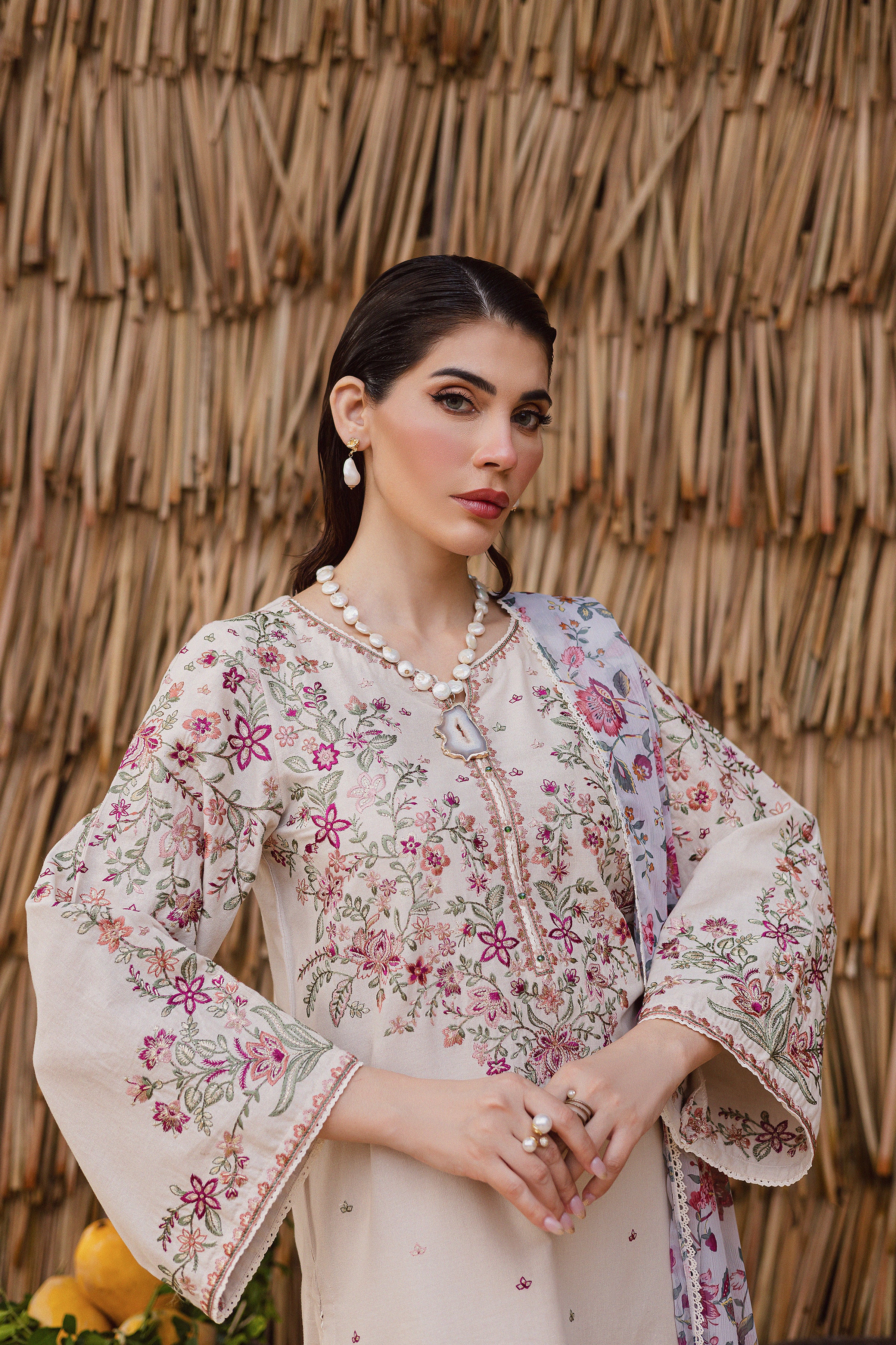 Dream Garden 3Pc - Embroidered Khaddar Dress - Image 6