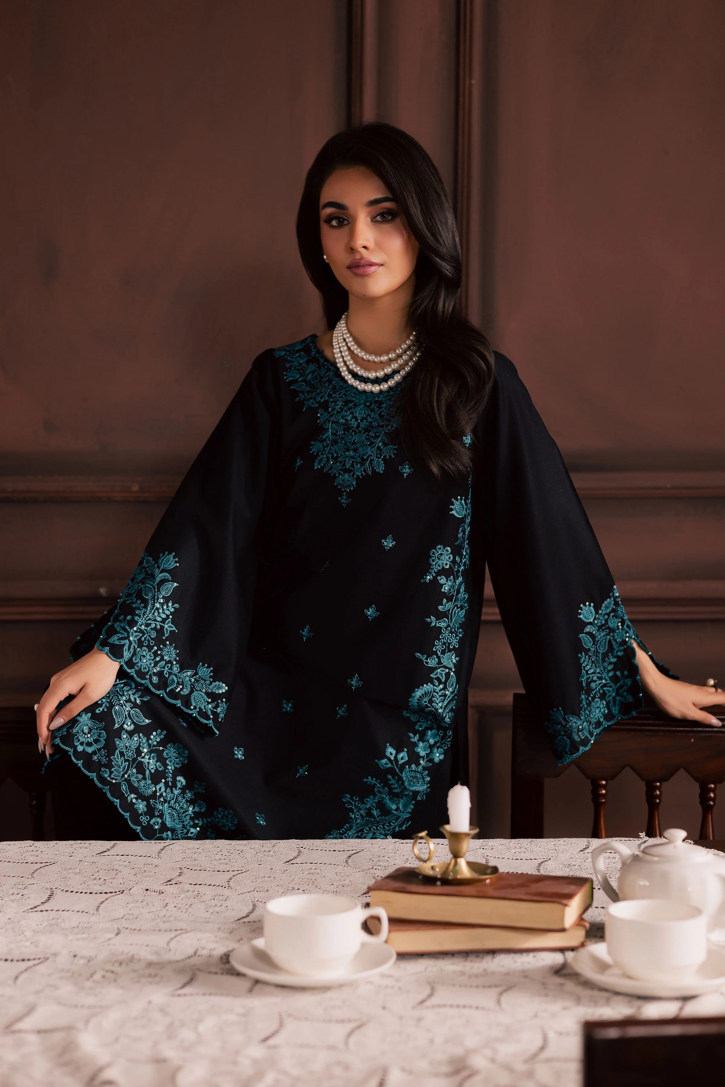 Dreamboat 2Pc - Embroidered Karandi Dress - Image 2