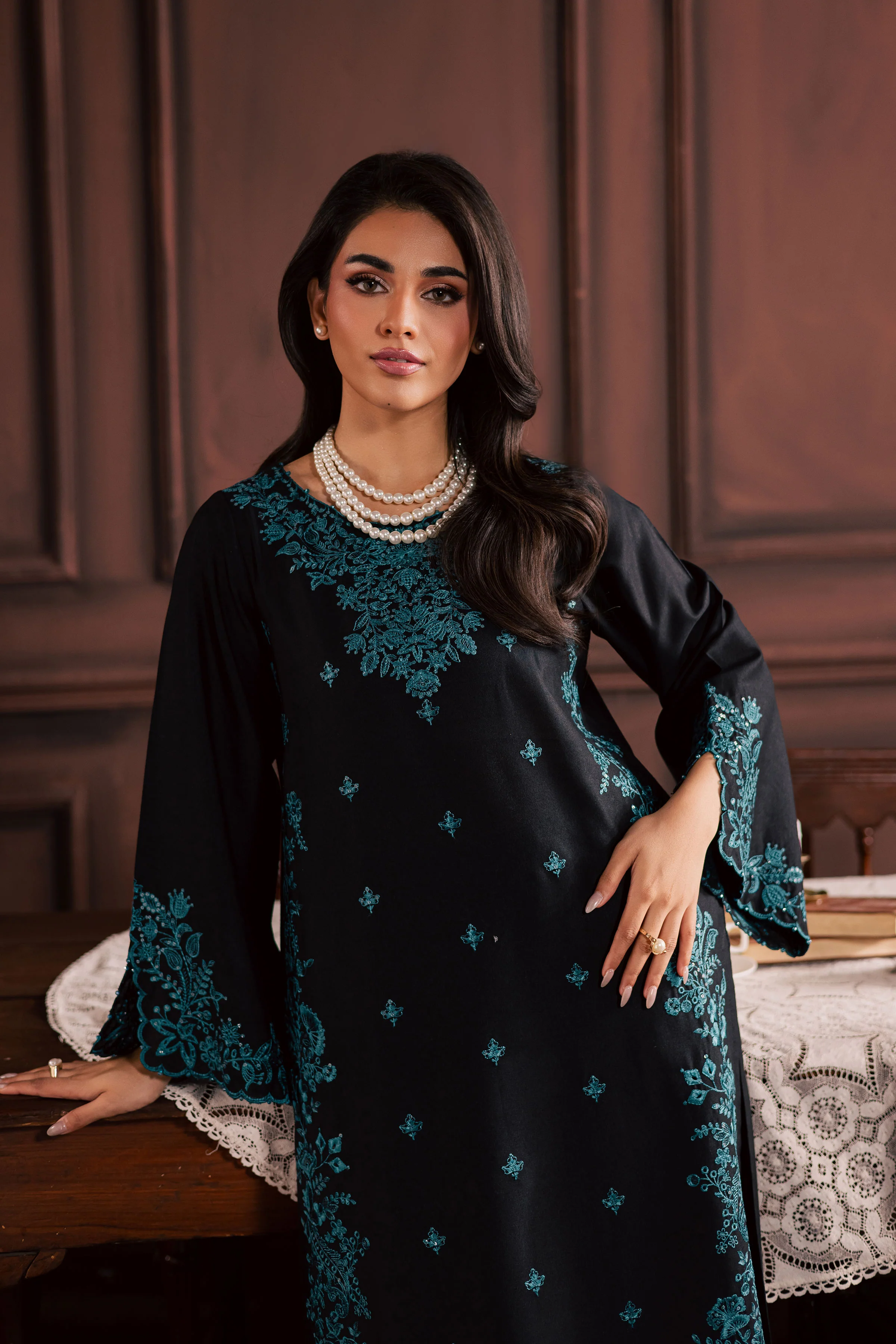 Dreamboat 2Pc - Embroidered Karandi Dress - Image 3