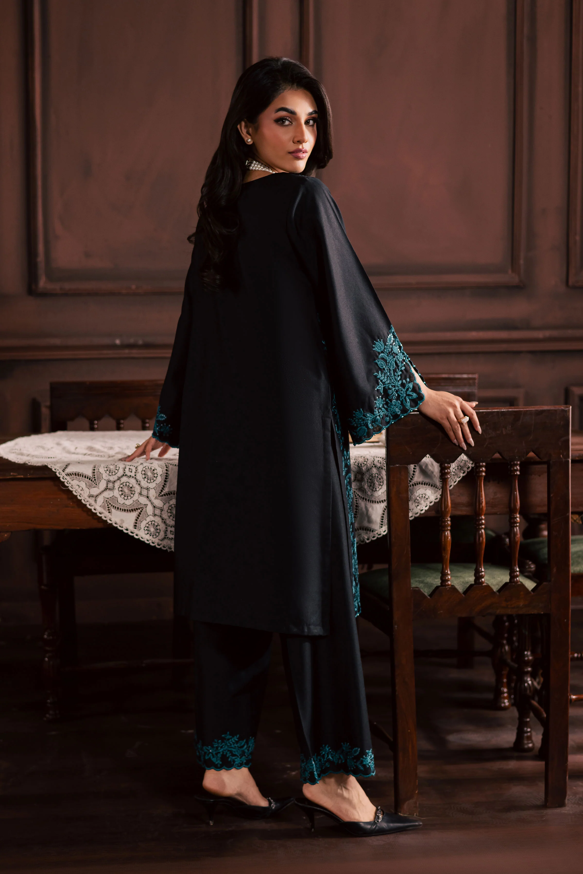 Dreamboat 2Pc - Embroidered Karandi Dress - Image 6