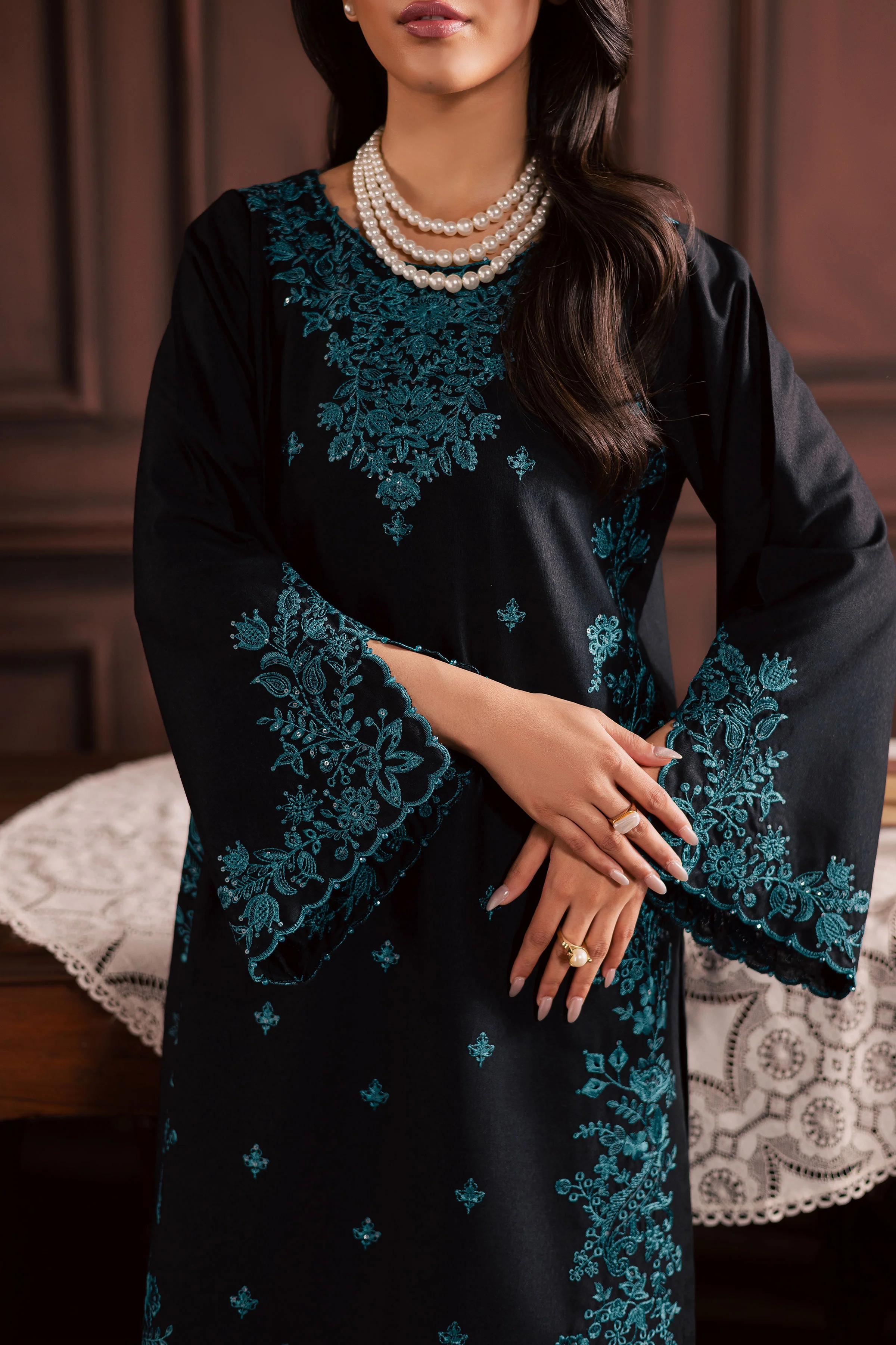 Dreamboat 2Pc - Embroidered Karandi Dress - Image 8