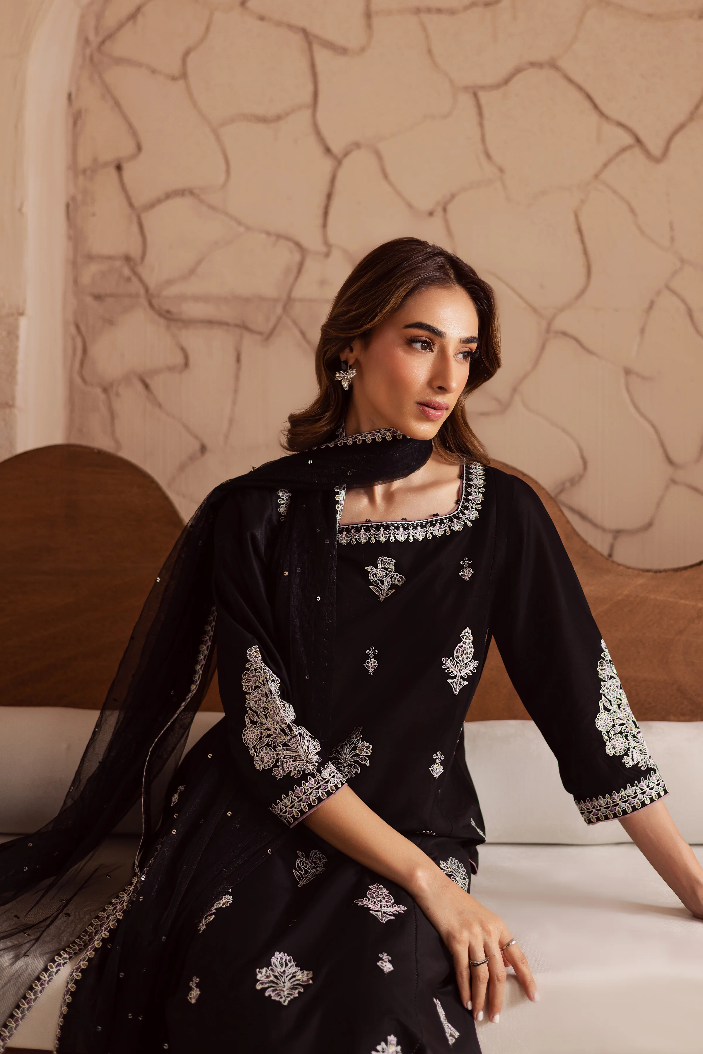 Dusk 3Pc - Embroidered Lawn Dress - Image 6