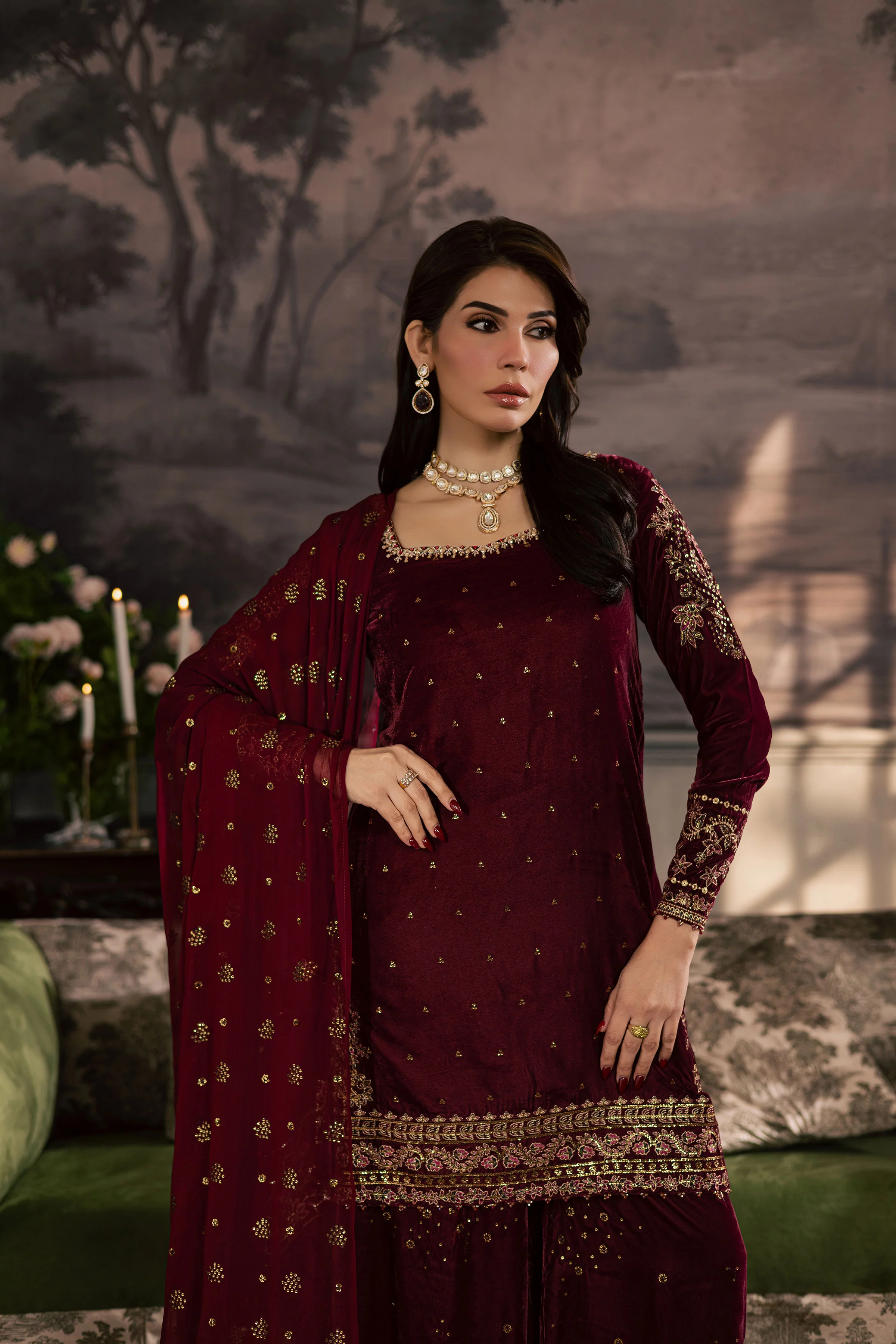 Dust Rose 3Pc - Velvet Luxe Pret - Image 3