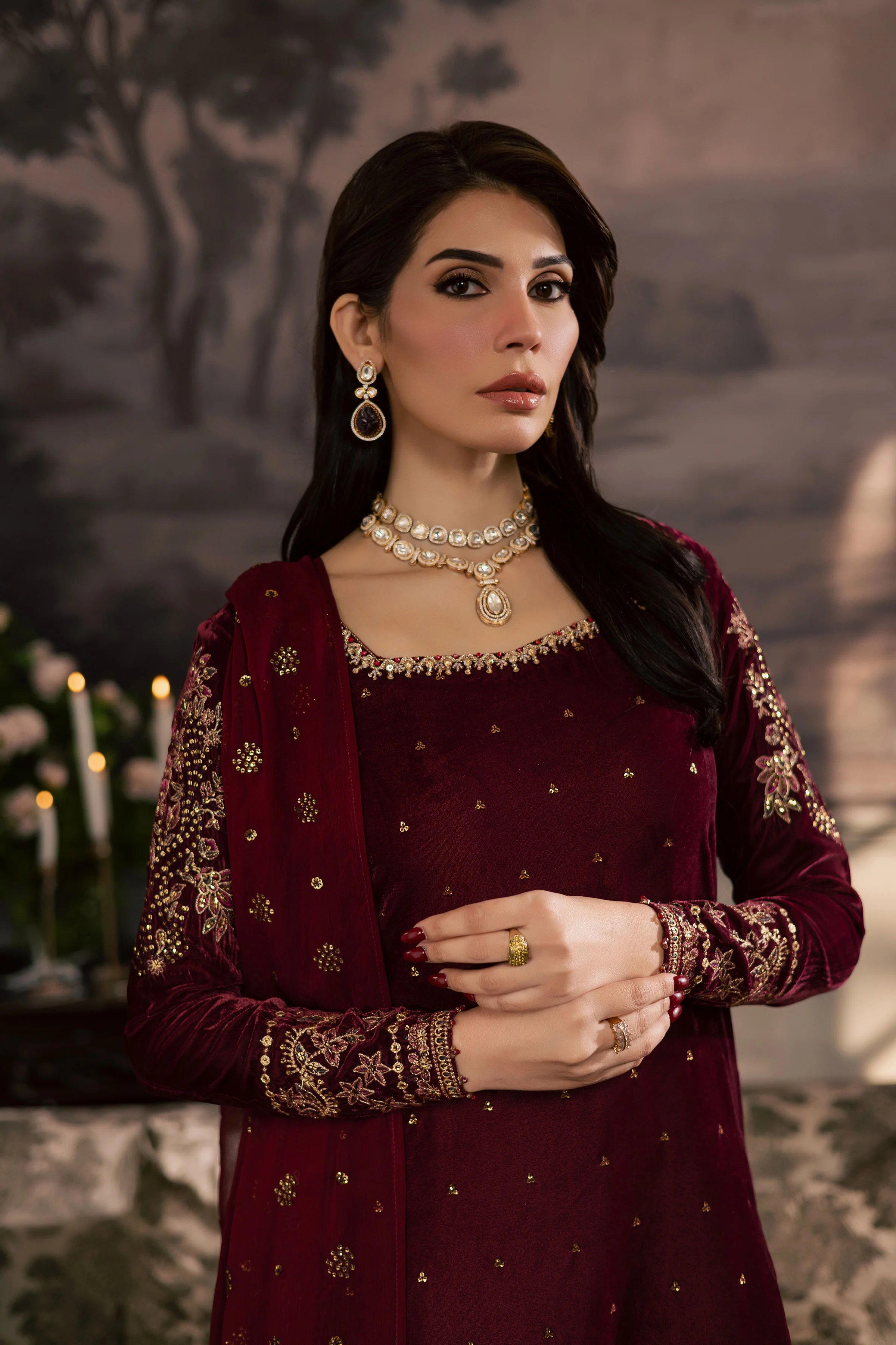 Dust Rose 3Pc - Velvet Luxe Pret - Image 5