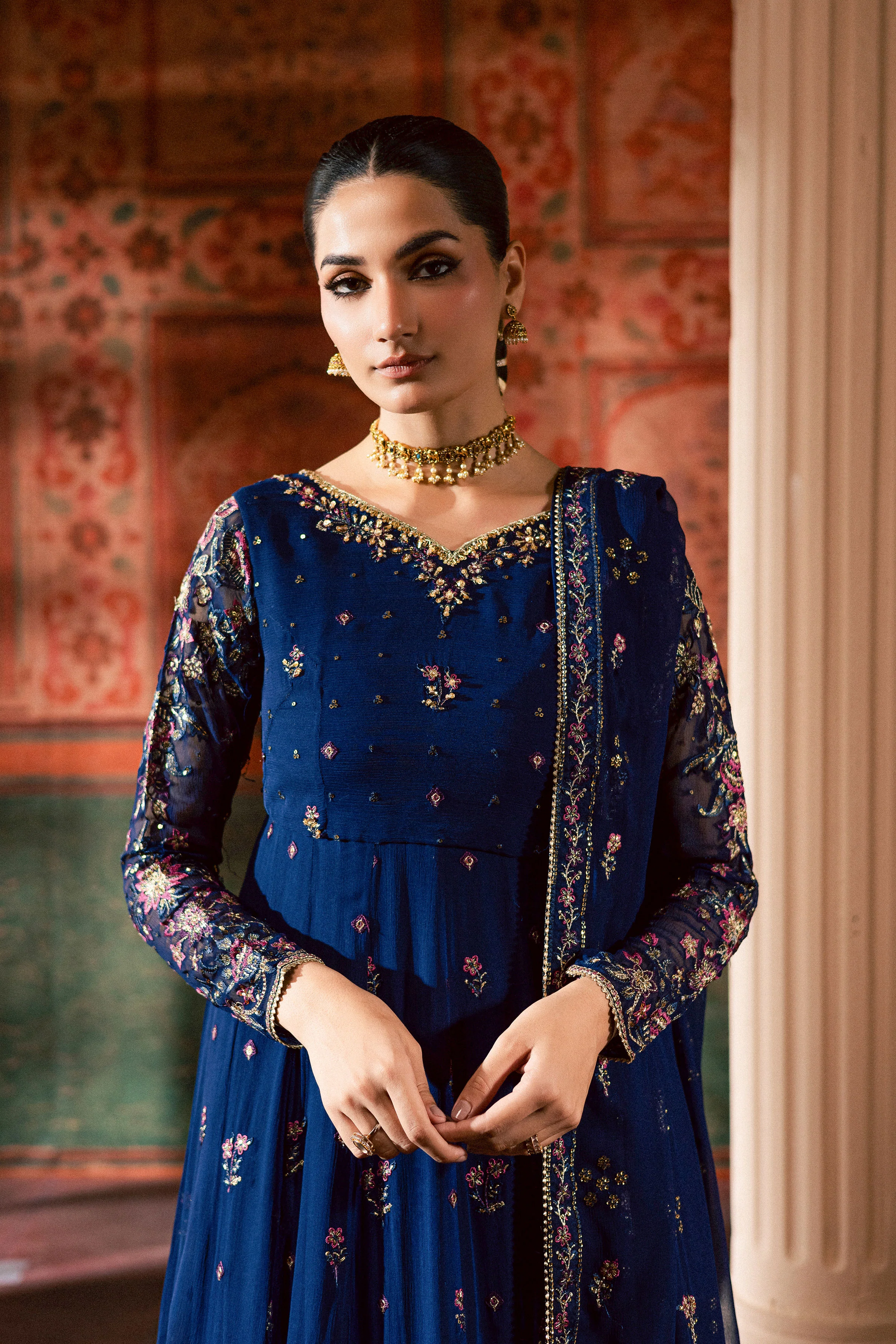 Earliblue 3Pc - Chiffon Wedding Frock - Image 2