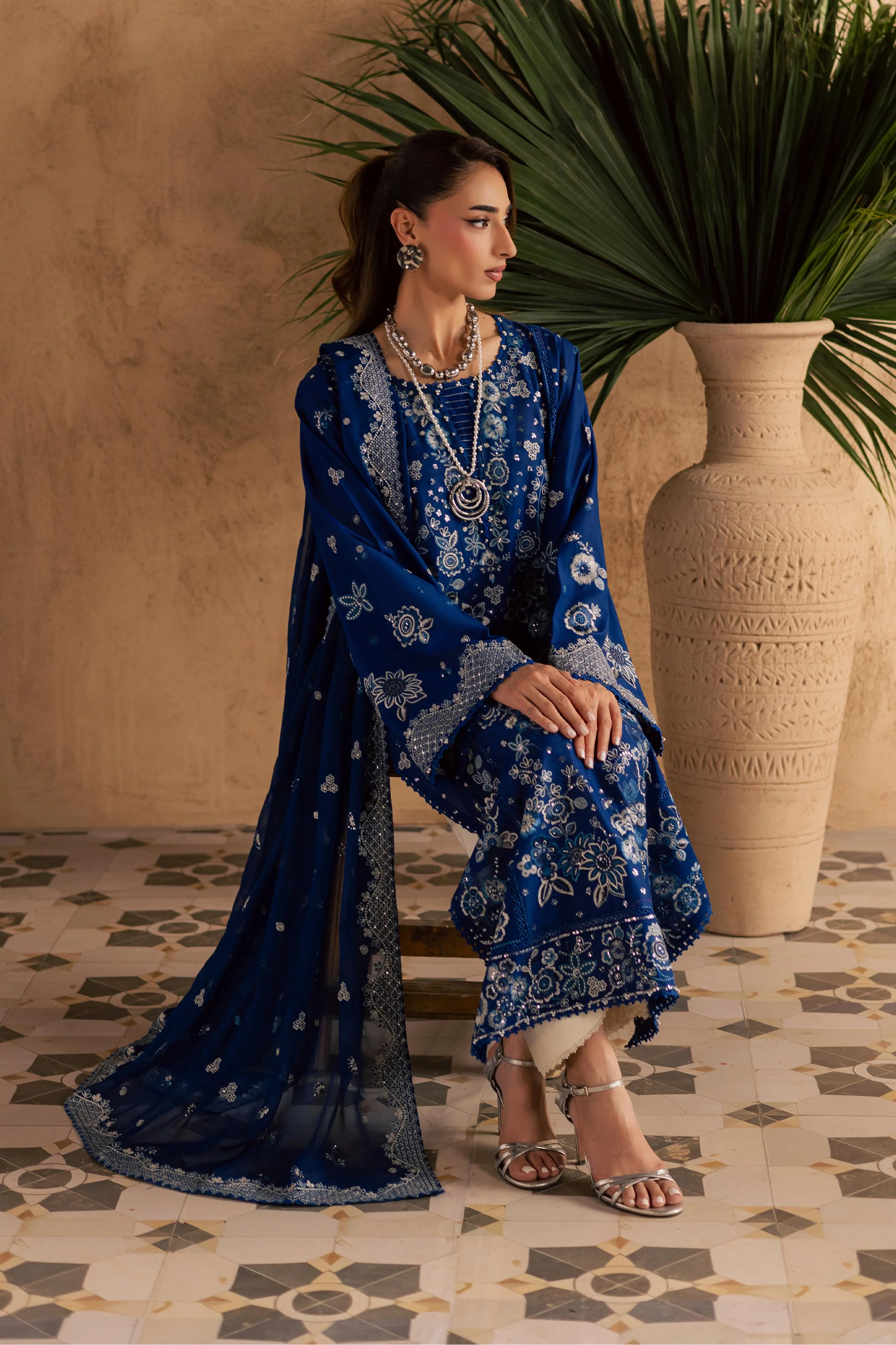 Eirlys 3Pc - Embroidered Festive Pret - Image 4