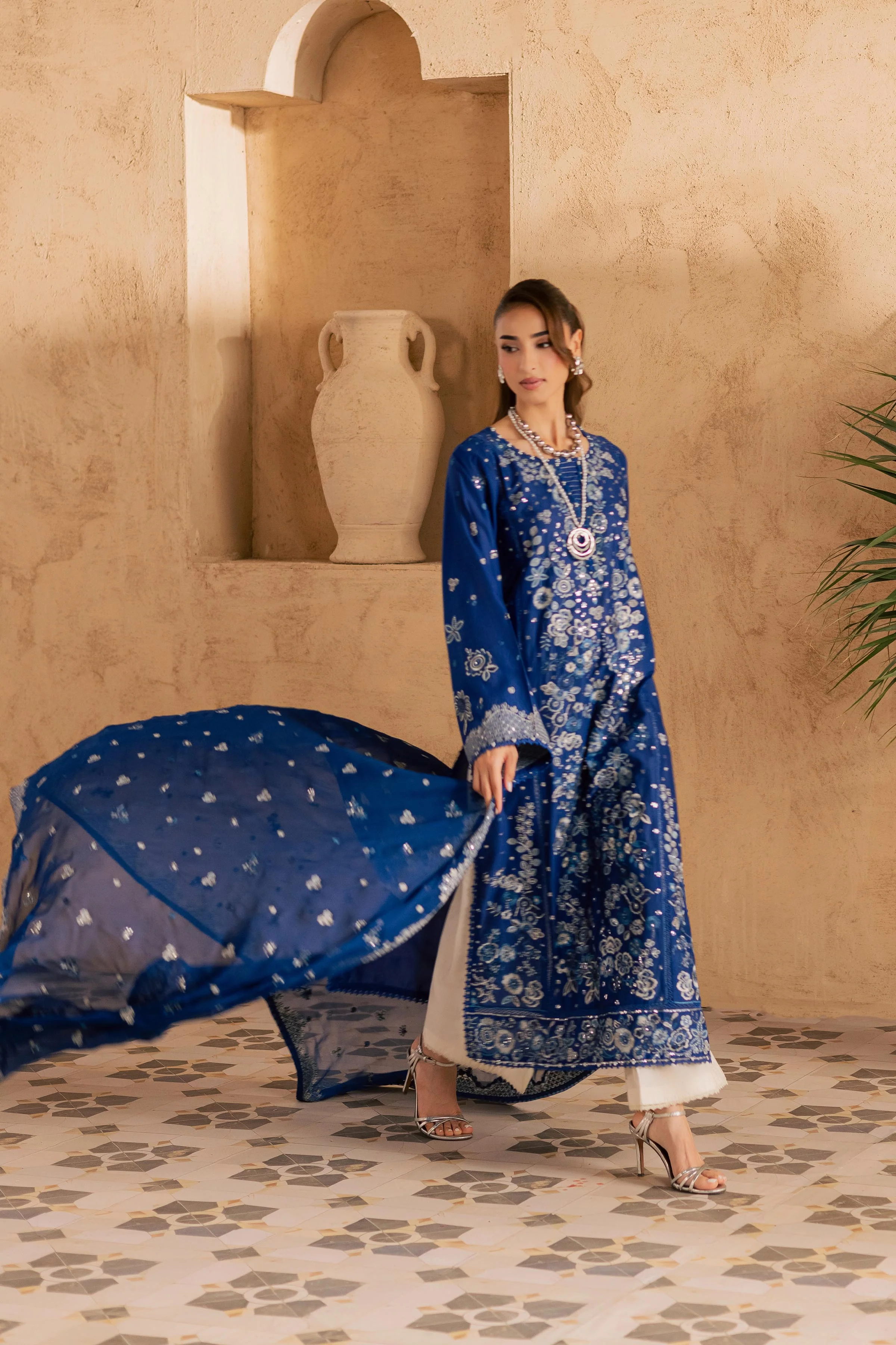 Eirlys 3Pc - Embroidered Festive Pret - Image 5