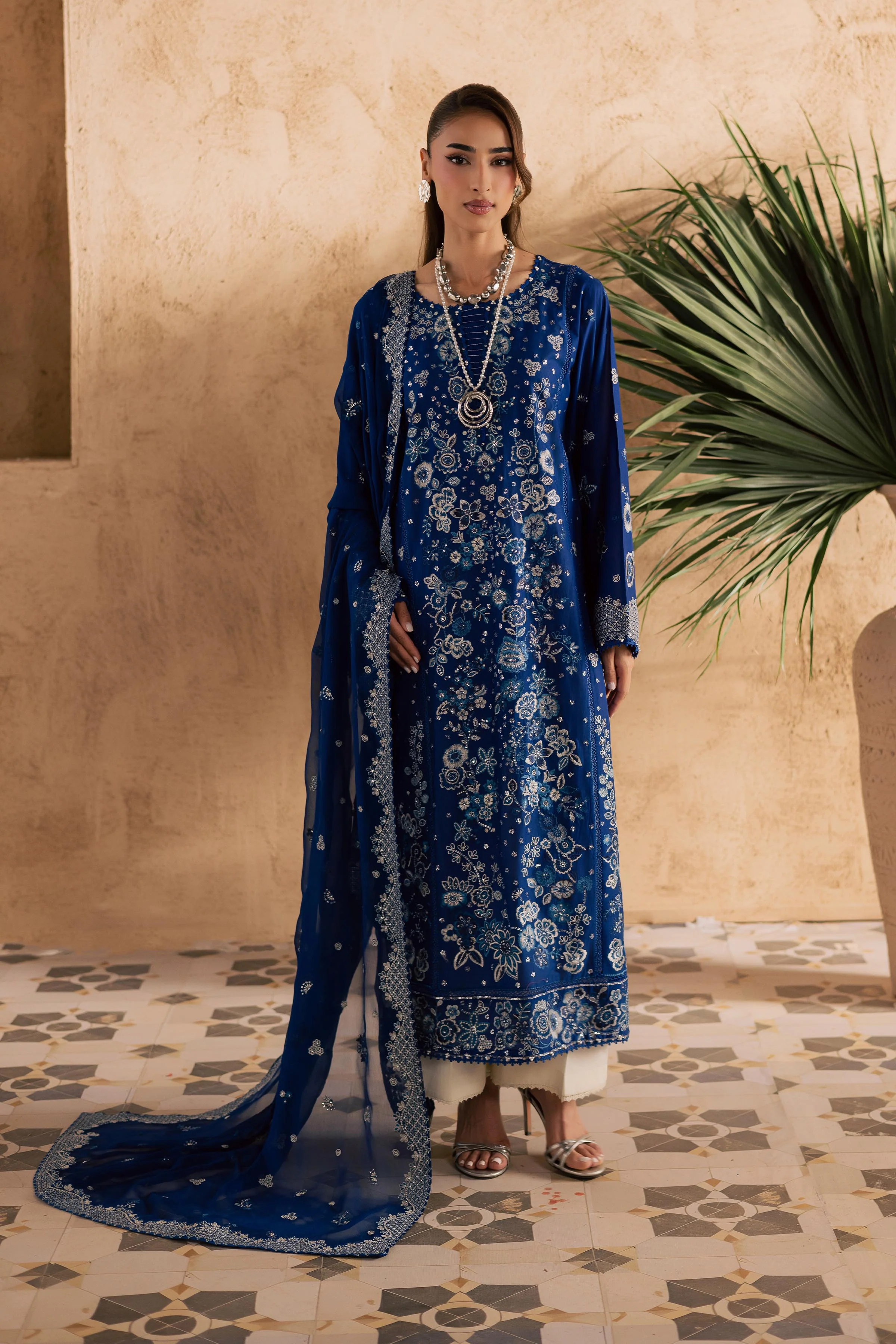 Eirlys 3Pc - Embroidered Festive Pret - Image 8
