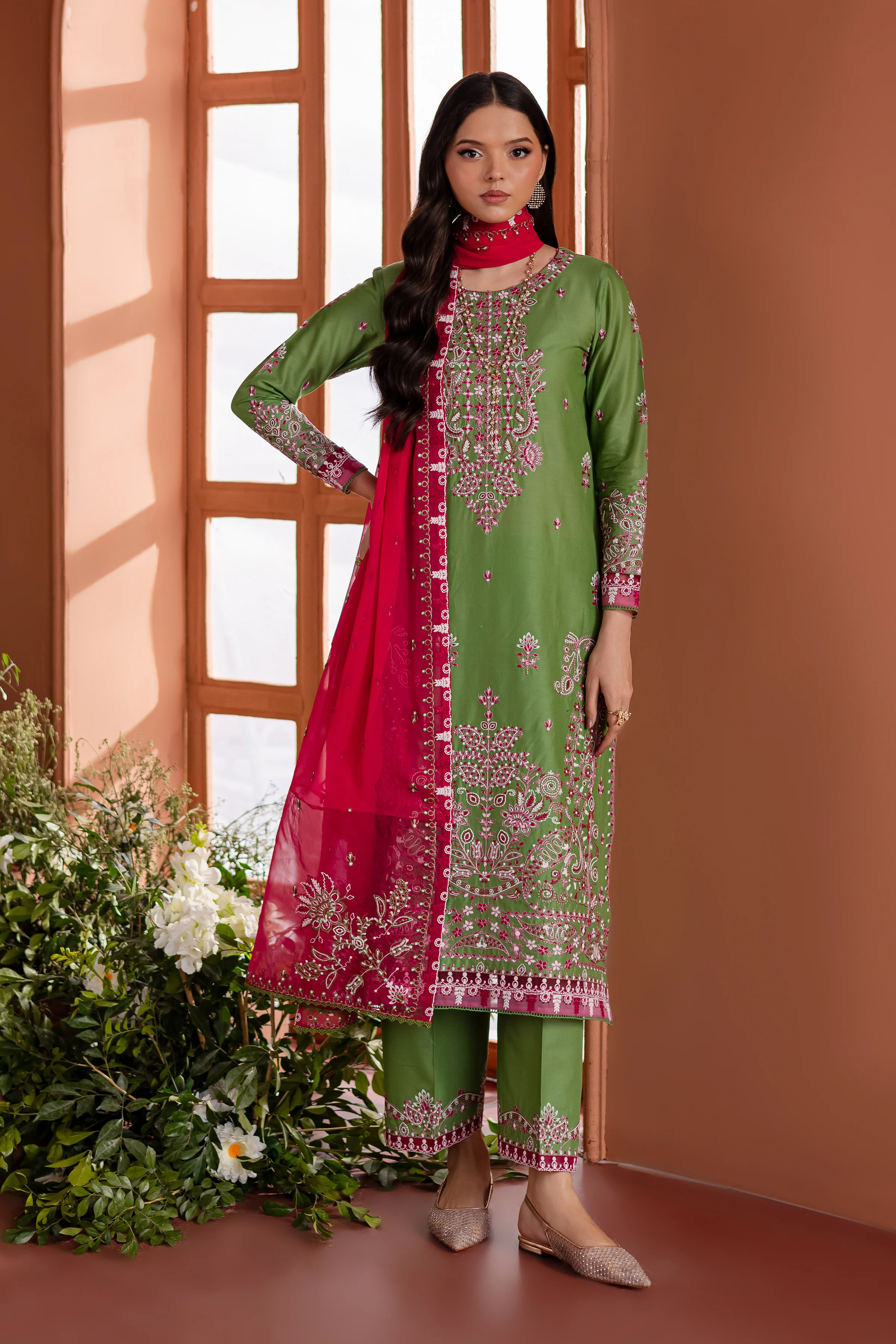 Eirs 3Pc - Embroidered Lawn Dress - Image 5