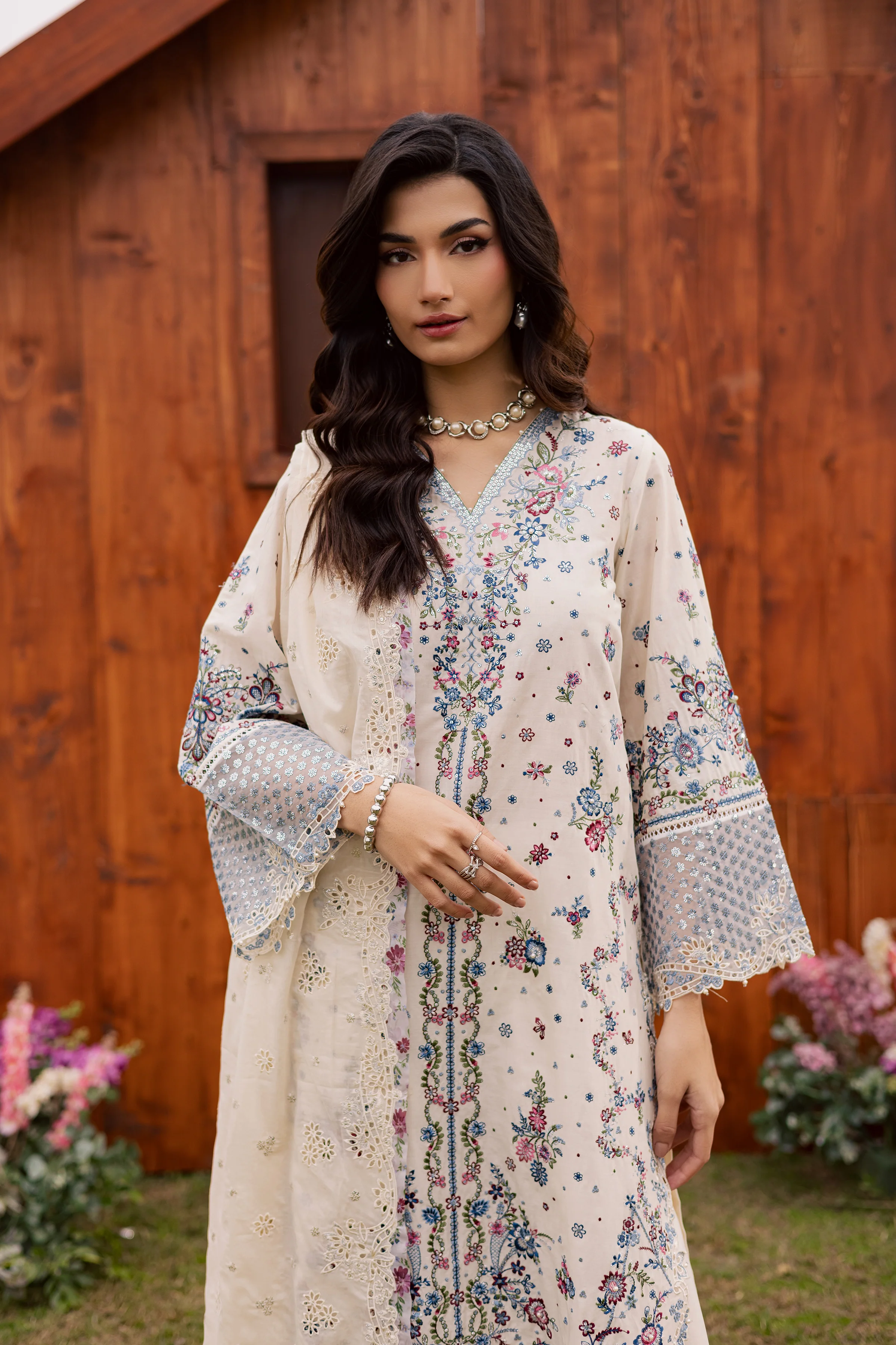 Ela Noor 3Pc - Festive Embroidered Lawn - Image 2