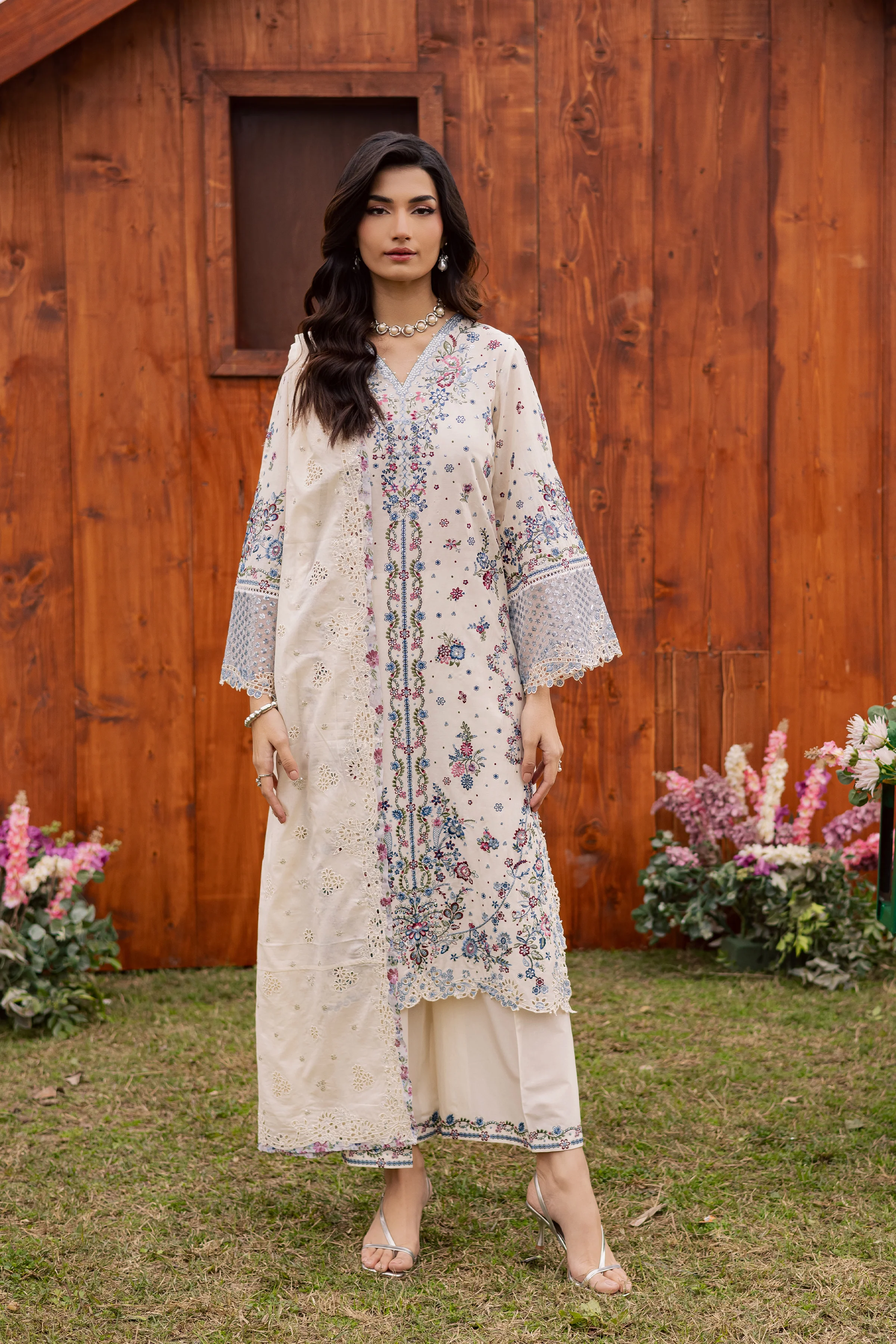 Ela Noor 3Pc - Festive Embroidered Lawn - Image 3