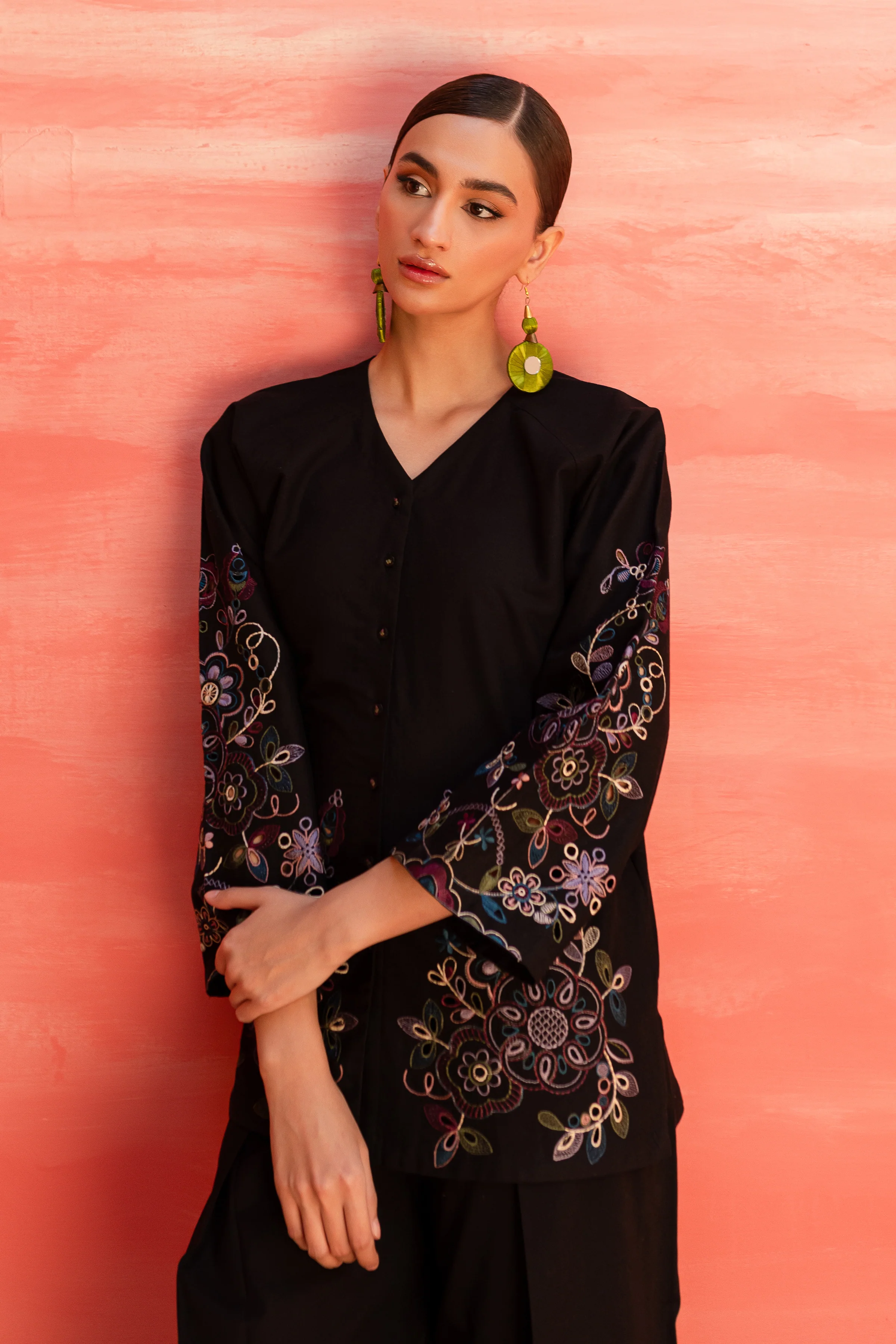 Elanoir 2Pc - Embroidered Khaddar Dress - Image 2