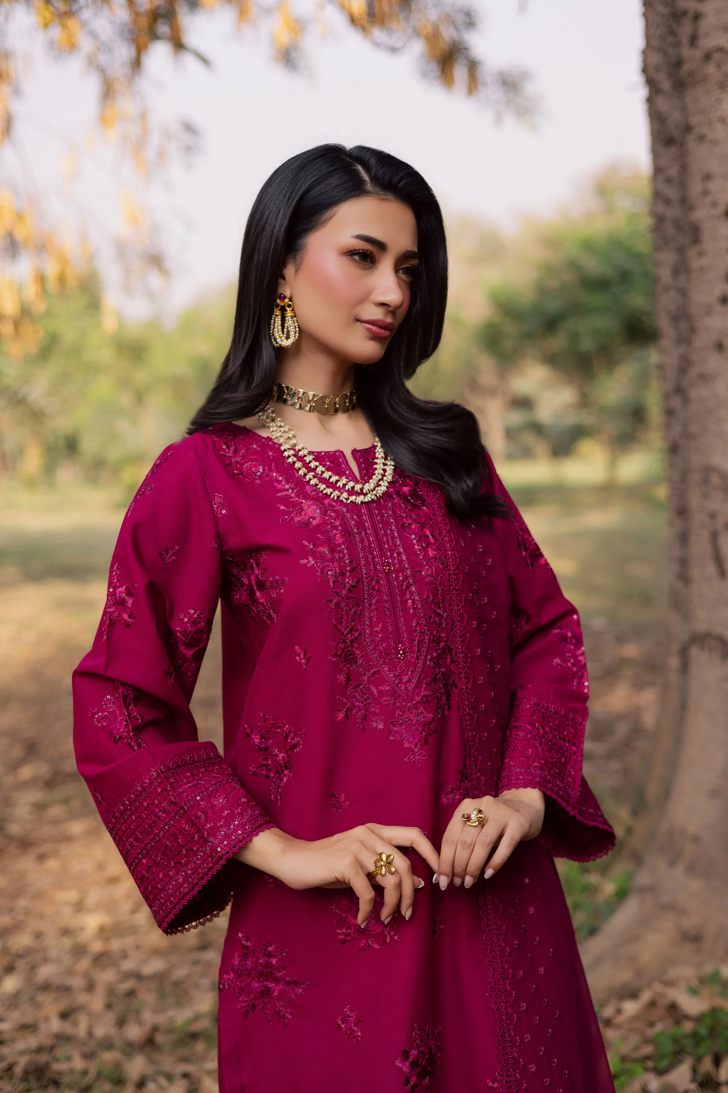 Elea 3Pc - Embroidered Khaddar Dress - Image 5