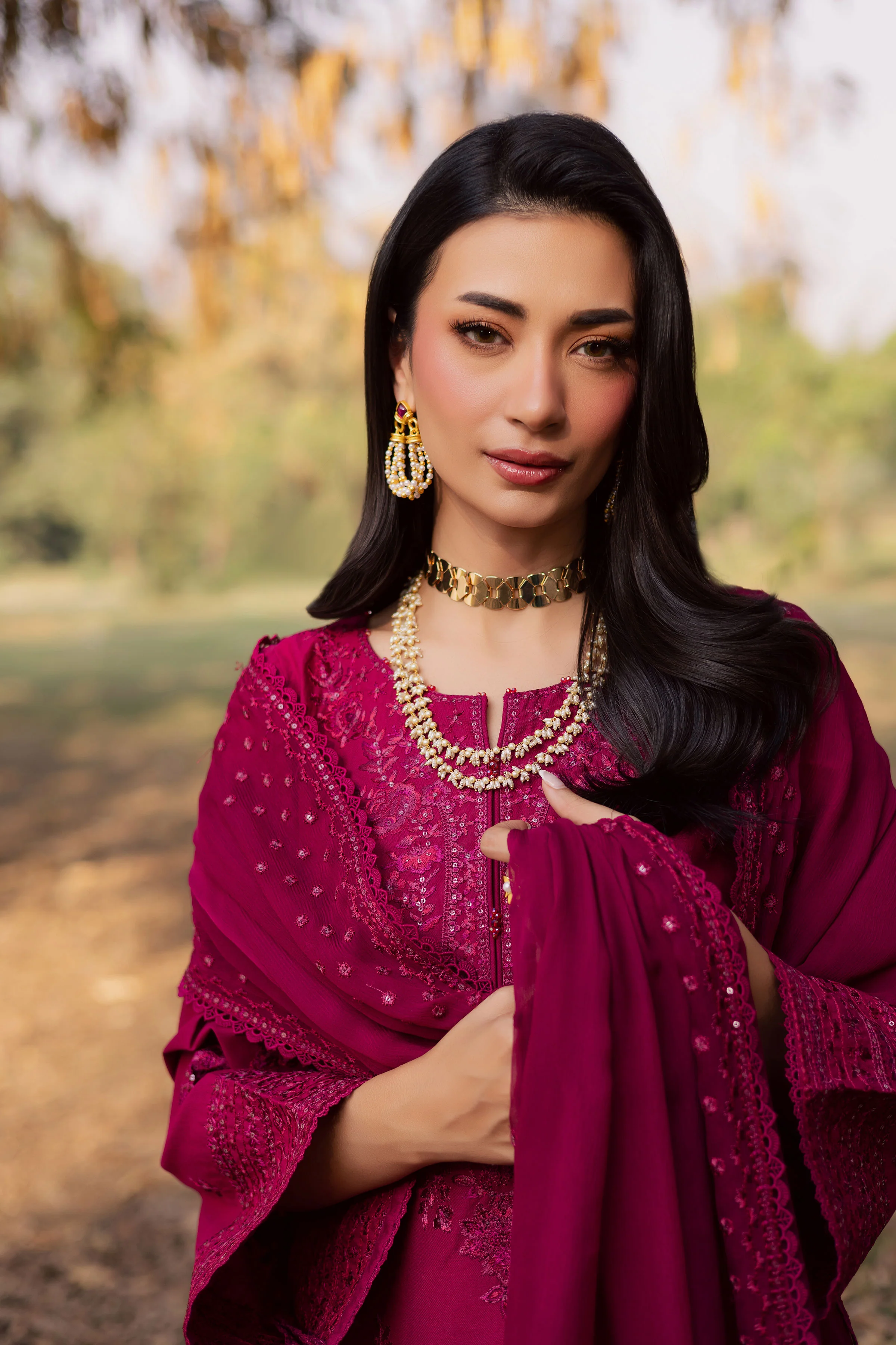 Elea 3Pc - Embroidered Khaddar Dress - Image 7