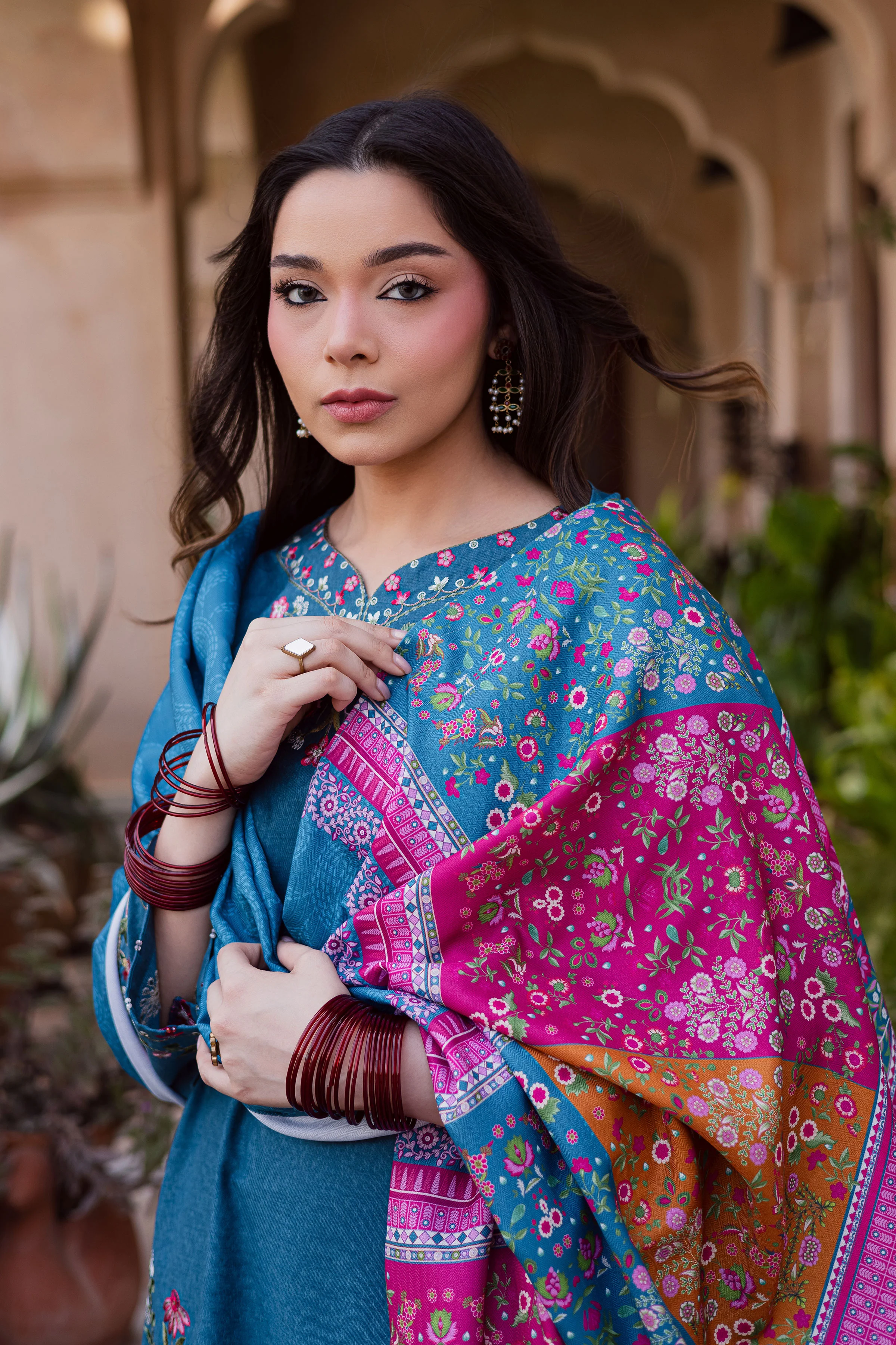 Elika 3Pc - Embroidered Karandi Dress - Image 2