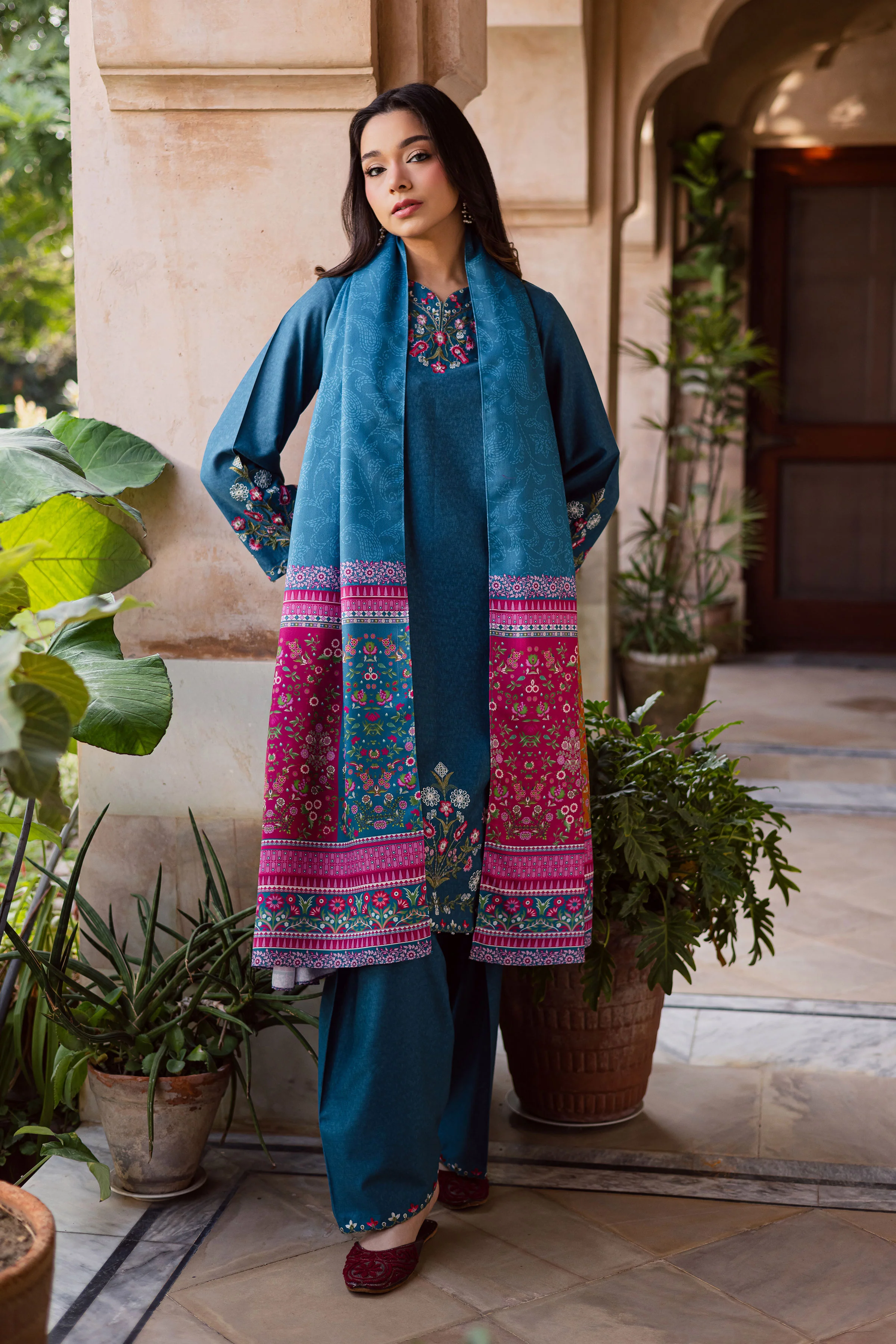 Elika 3Pc - Embroidered Karandi Dress - Image 5