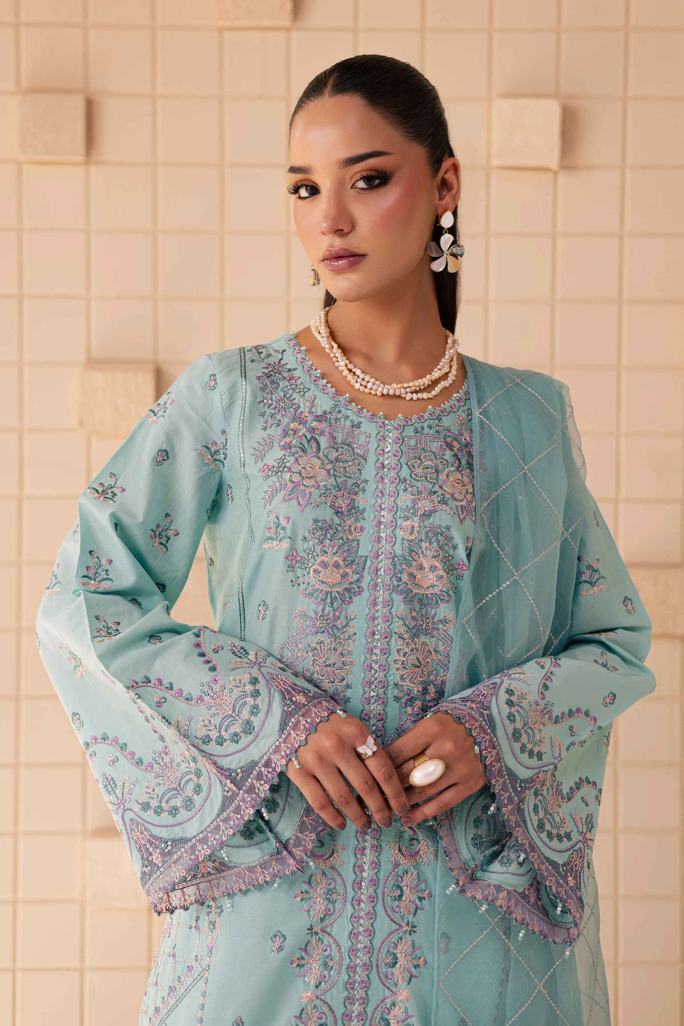 Elise 3Pc - Embroidered Lawn Dress - Image 2