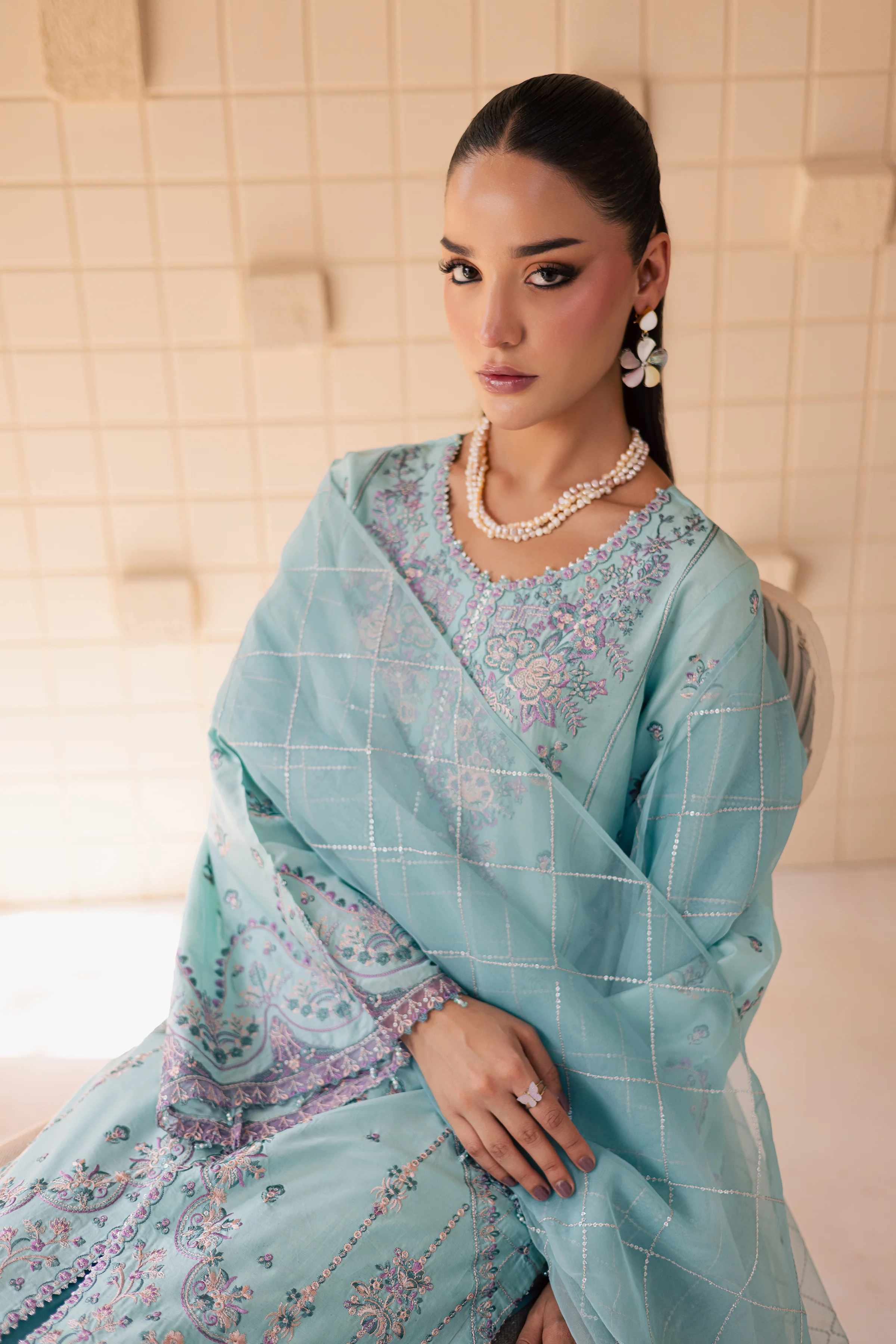 Elise 3Pc - Embroidered Lawn Dress - Image 3