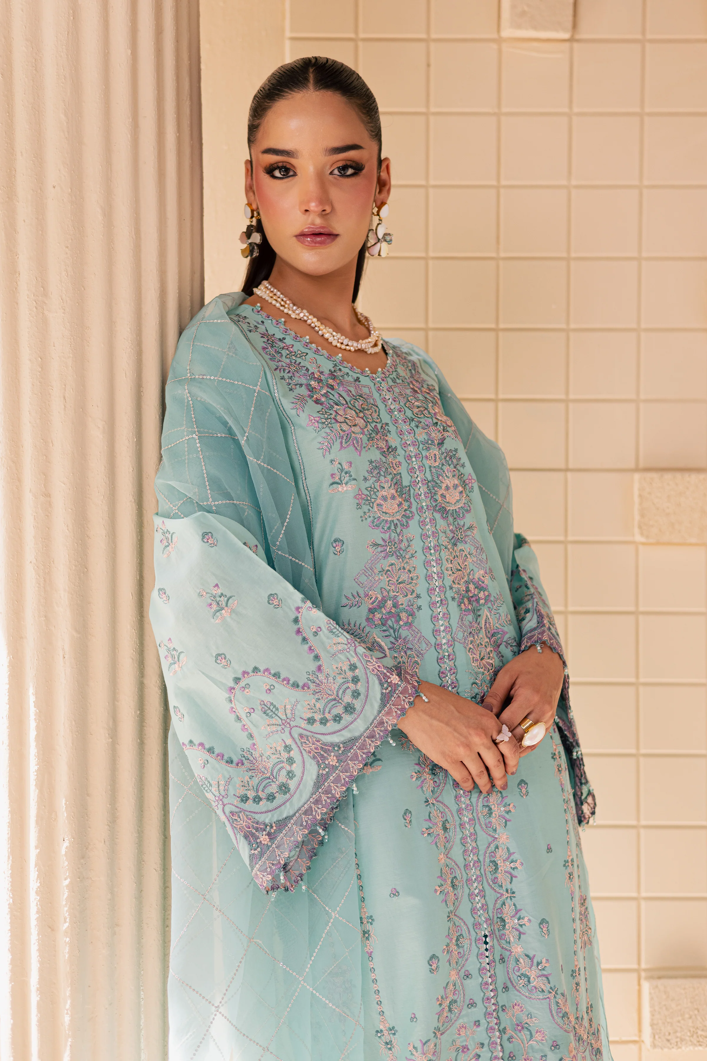 Elise 3Pc - Embroidered Lawn Dress - Image 5