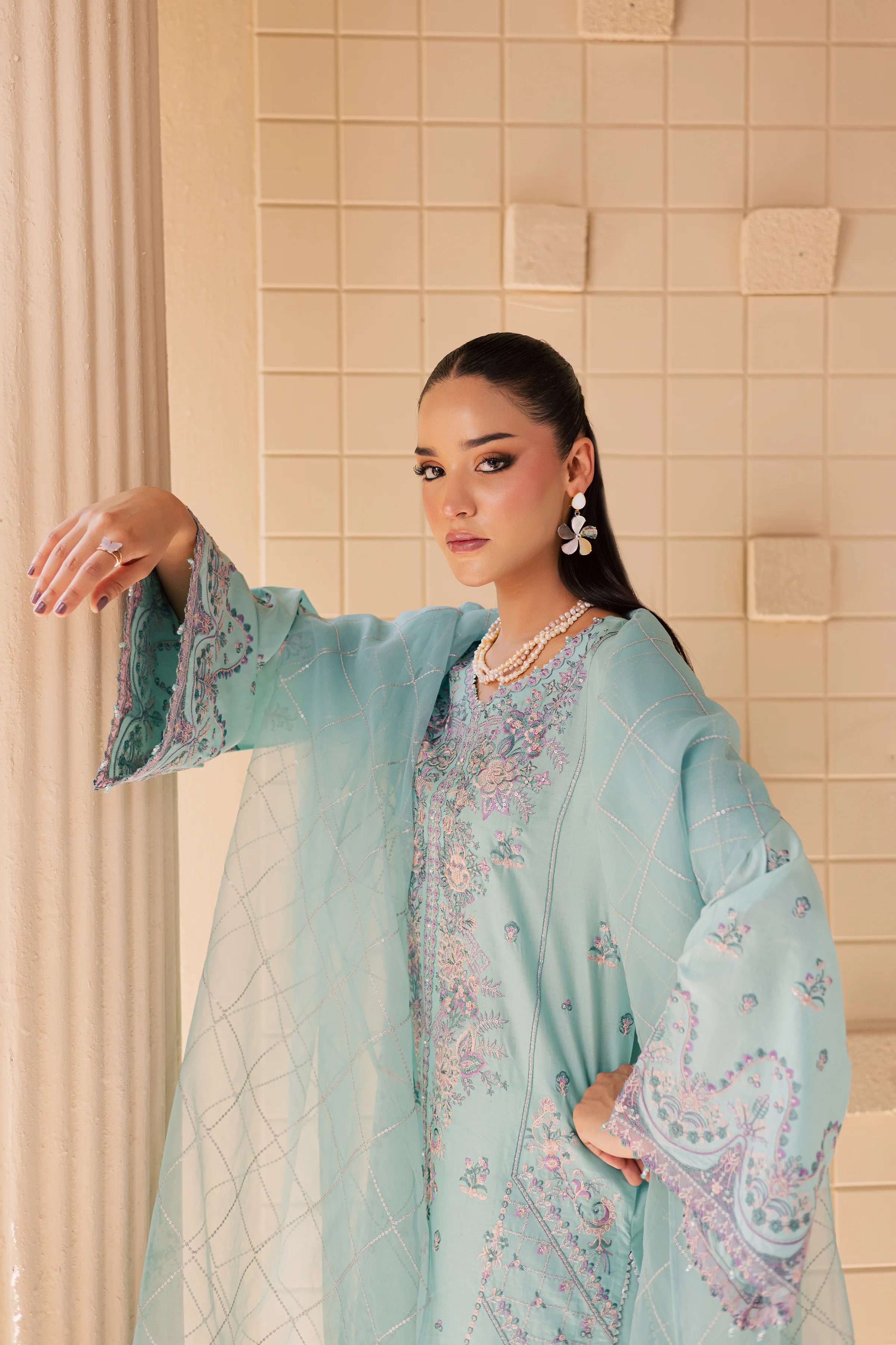 Elise 3Pc - Embroidered Lawn Dress - Image 6