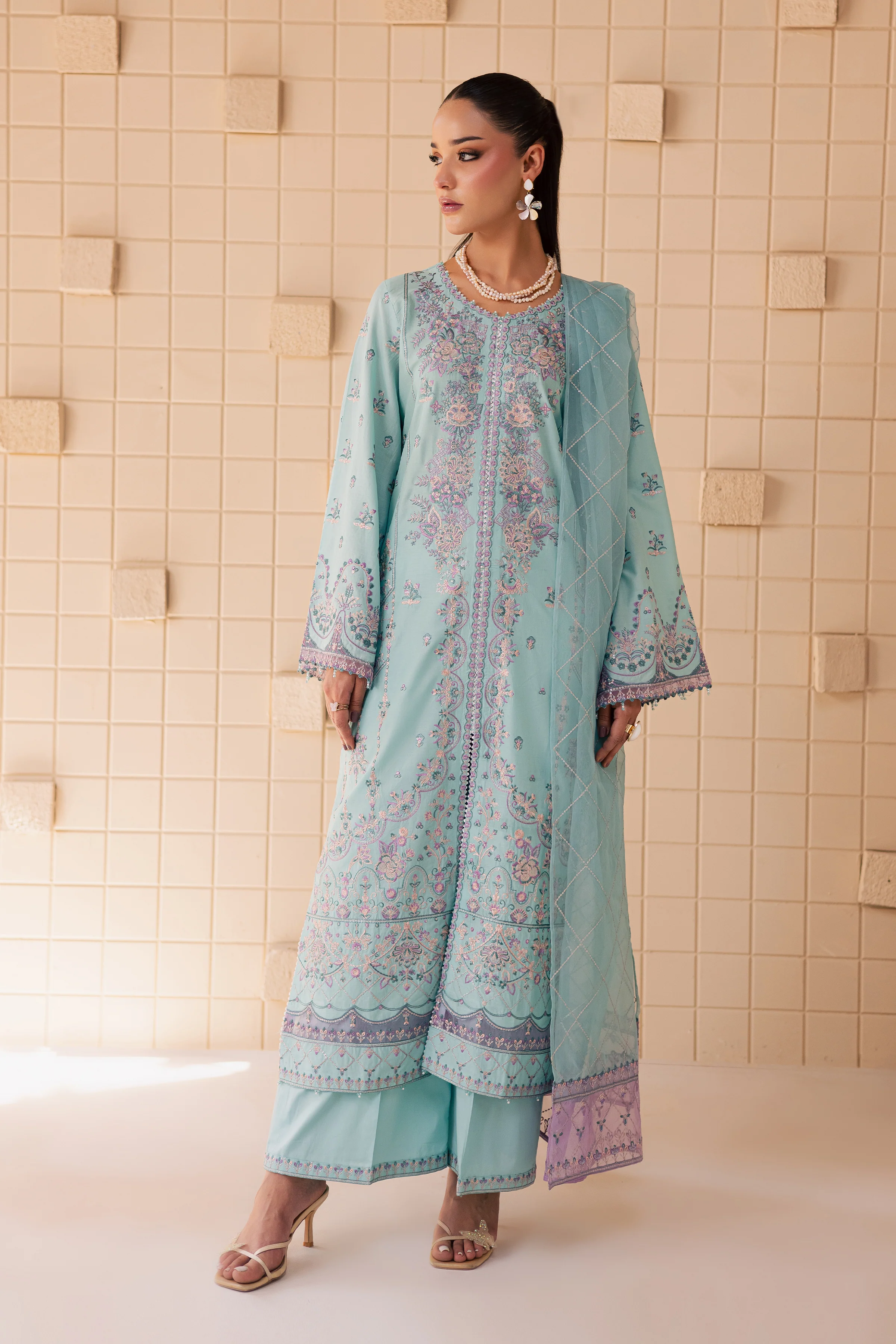 Elise 3Pc - Embroidered Lawn Dress - Image 7