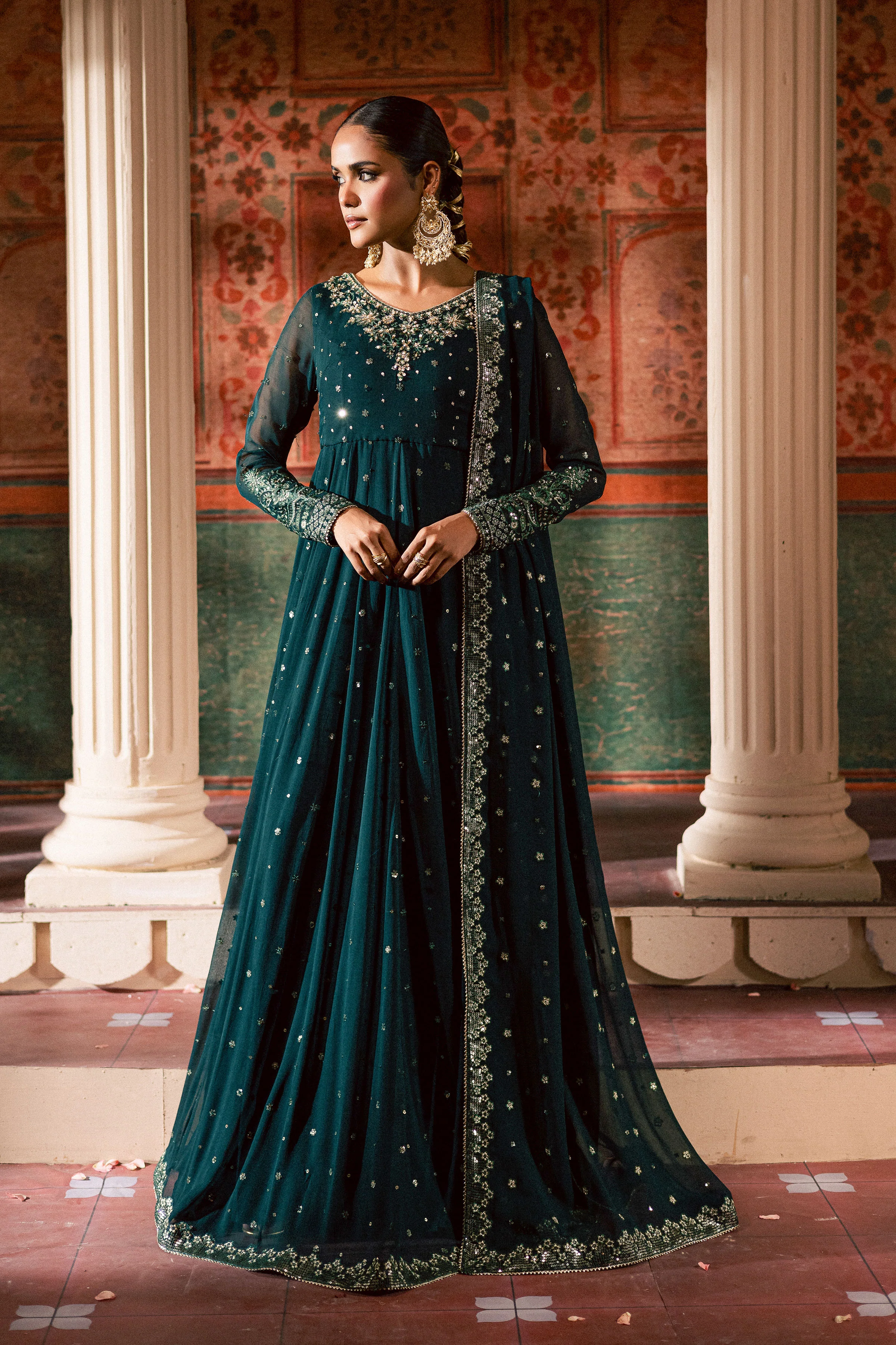 Emaline 3Pc - Chiffon Wedding Frock - Image 3
