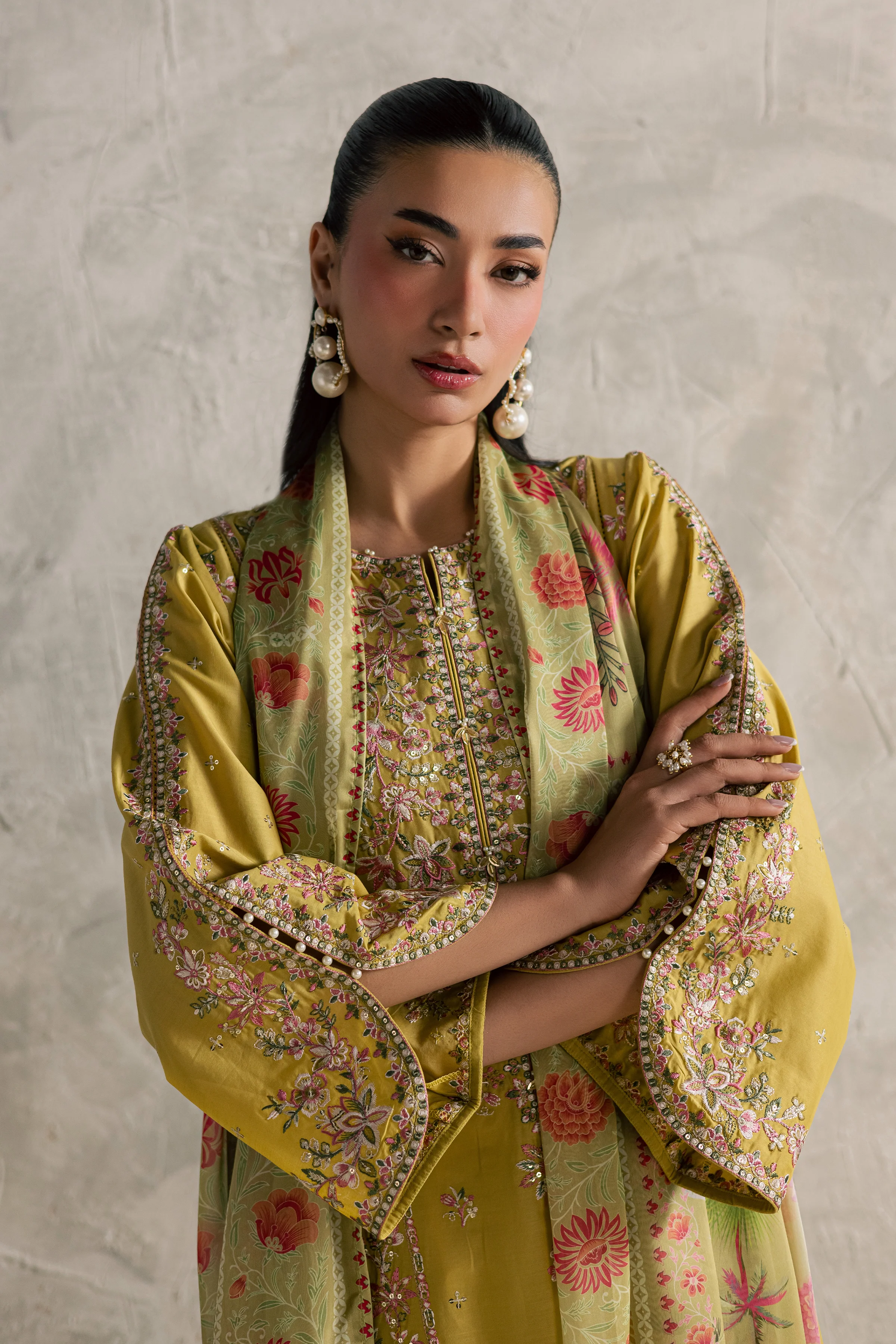 Essence 3Pc - Festive Embroidered Lawn - Image 2