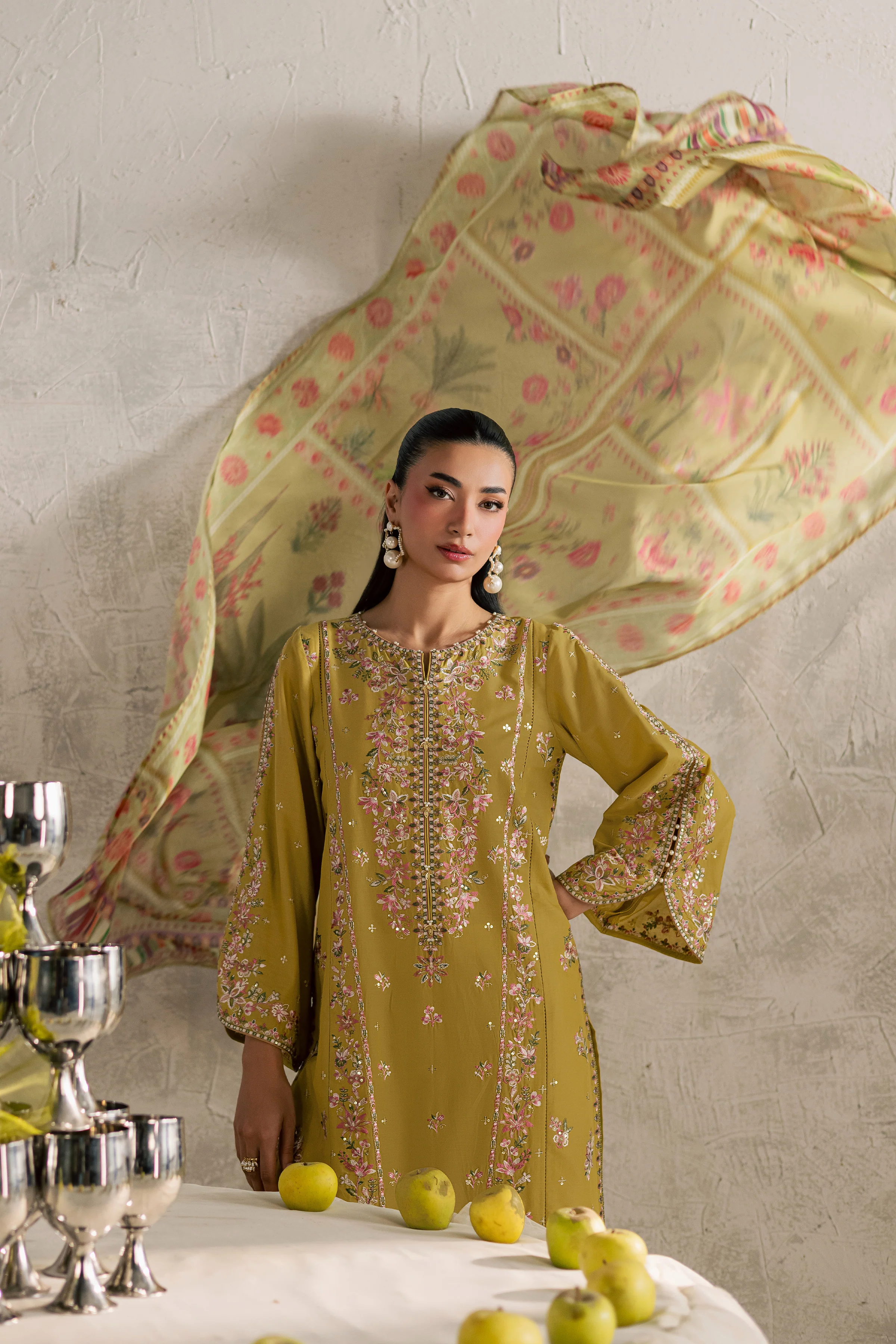 Essence 3Pc - Festive Embroidered Lawn - Image 3