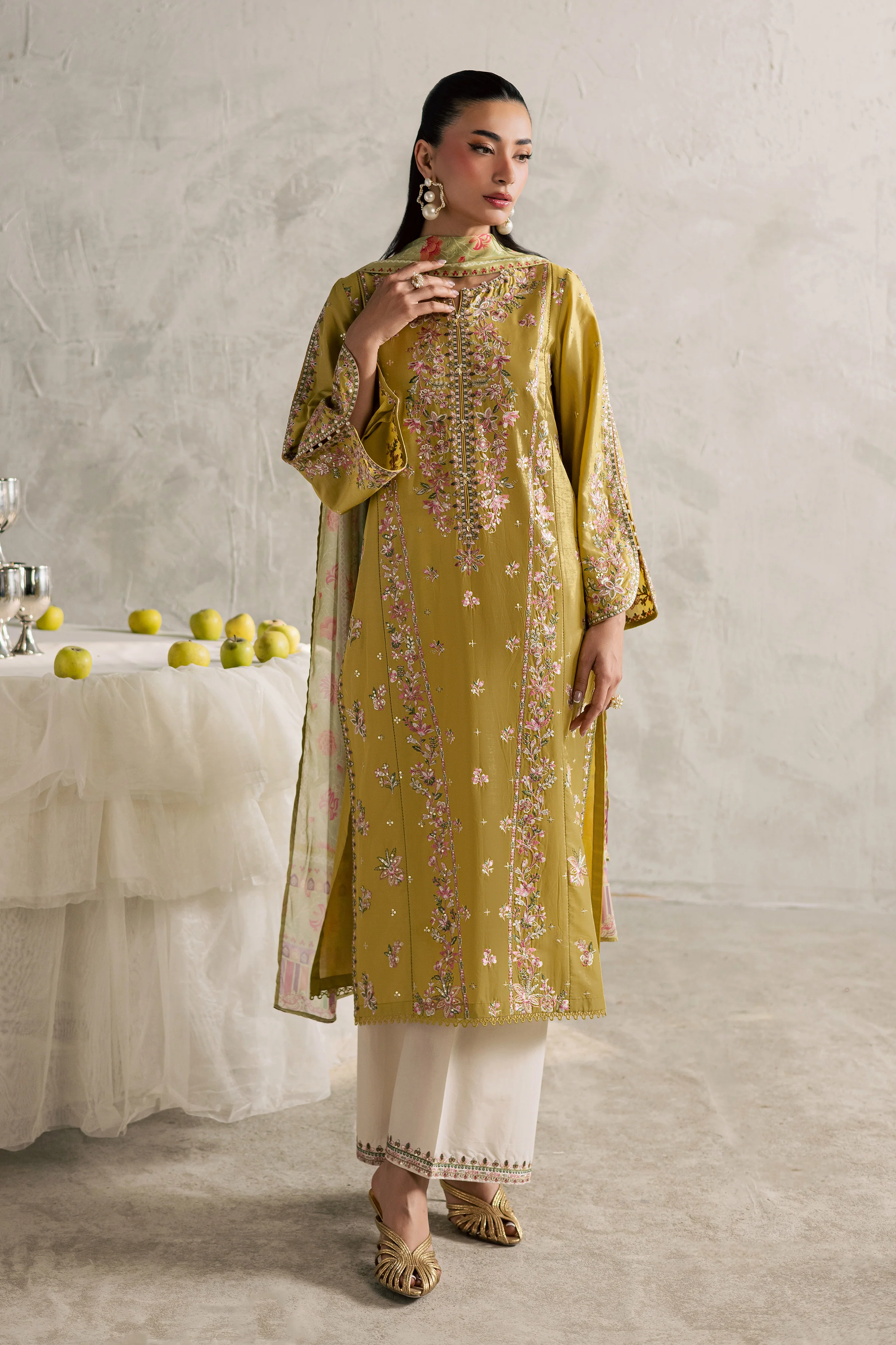 Essence 3Pc - Festive Embroidered Lawn - Image 8