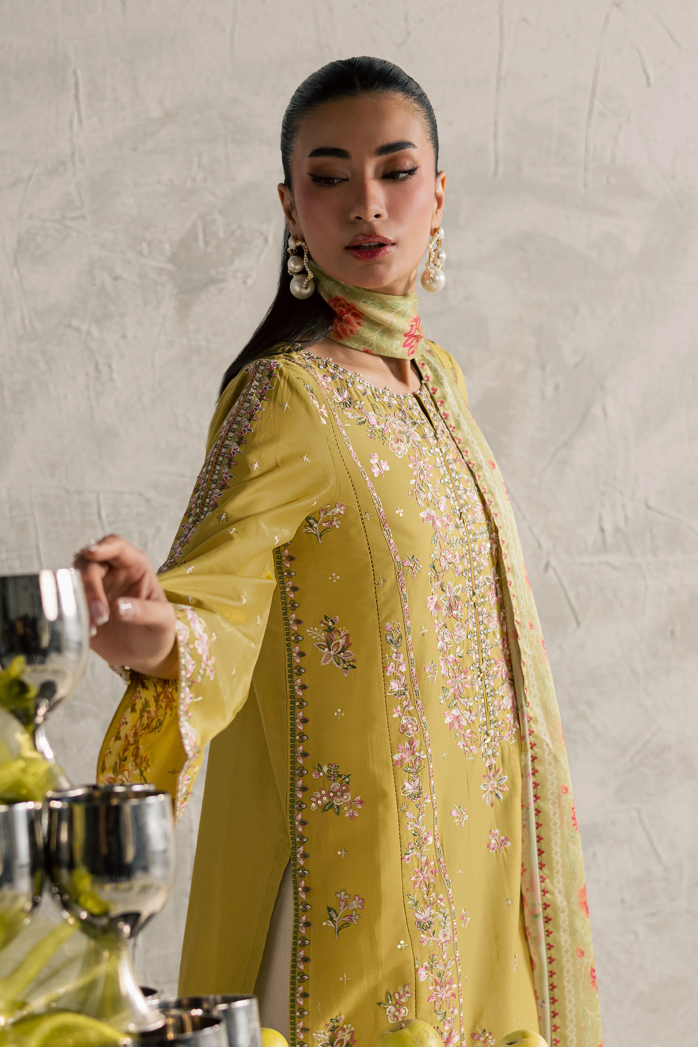 Essence 3Pc - Festive Embroidered Lawn - Image 9