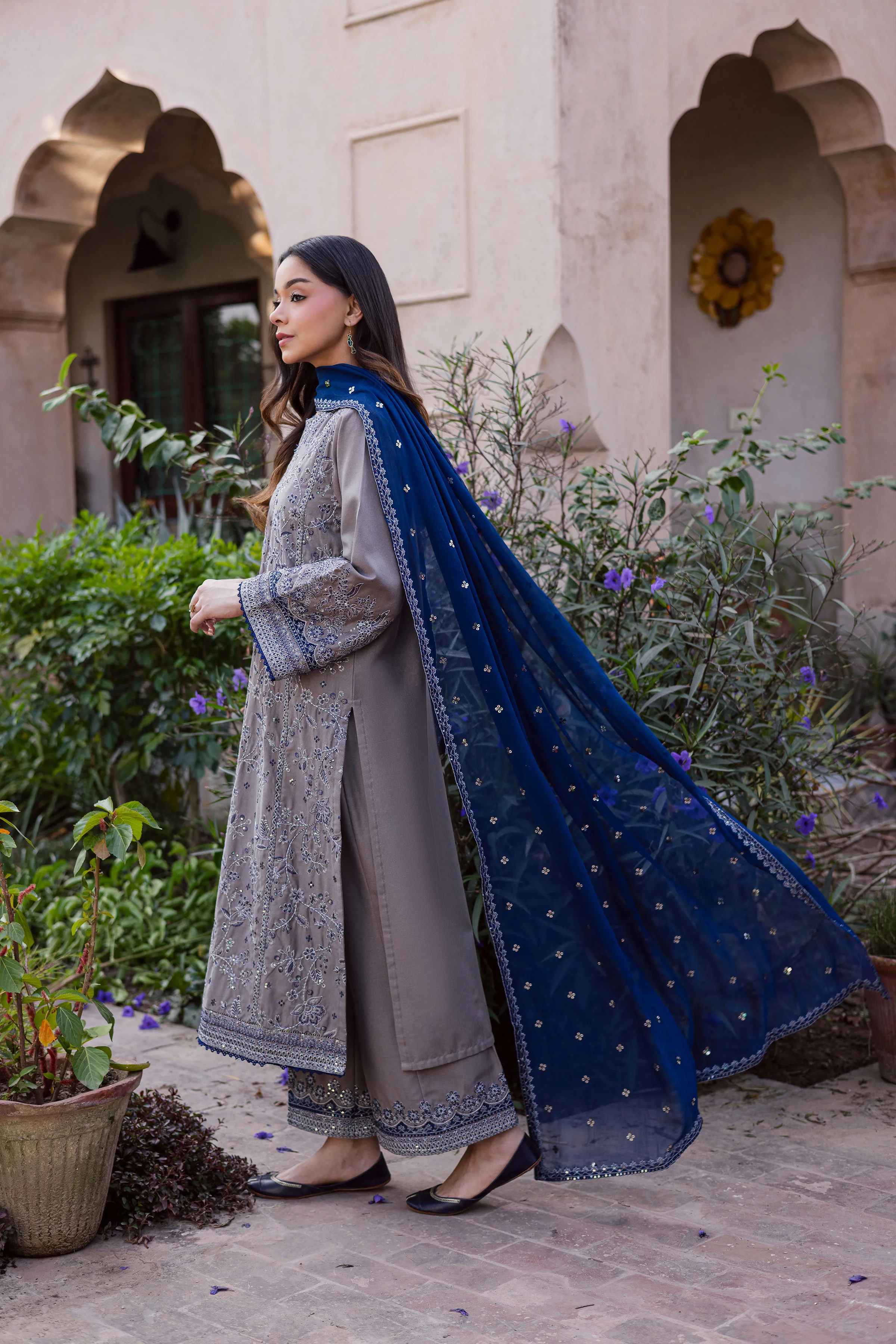 Ezlyin 3Pc - Embroidered Karandi Dress - Image 4