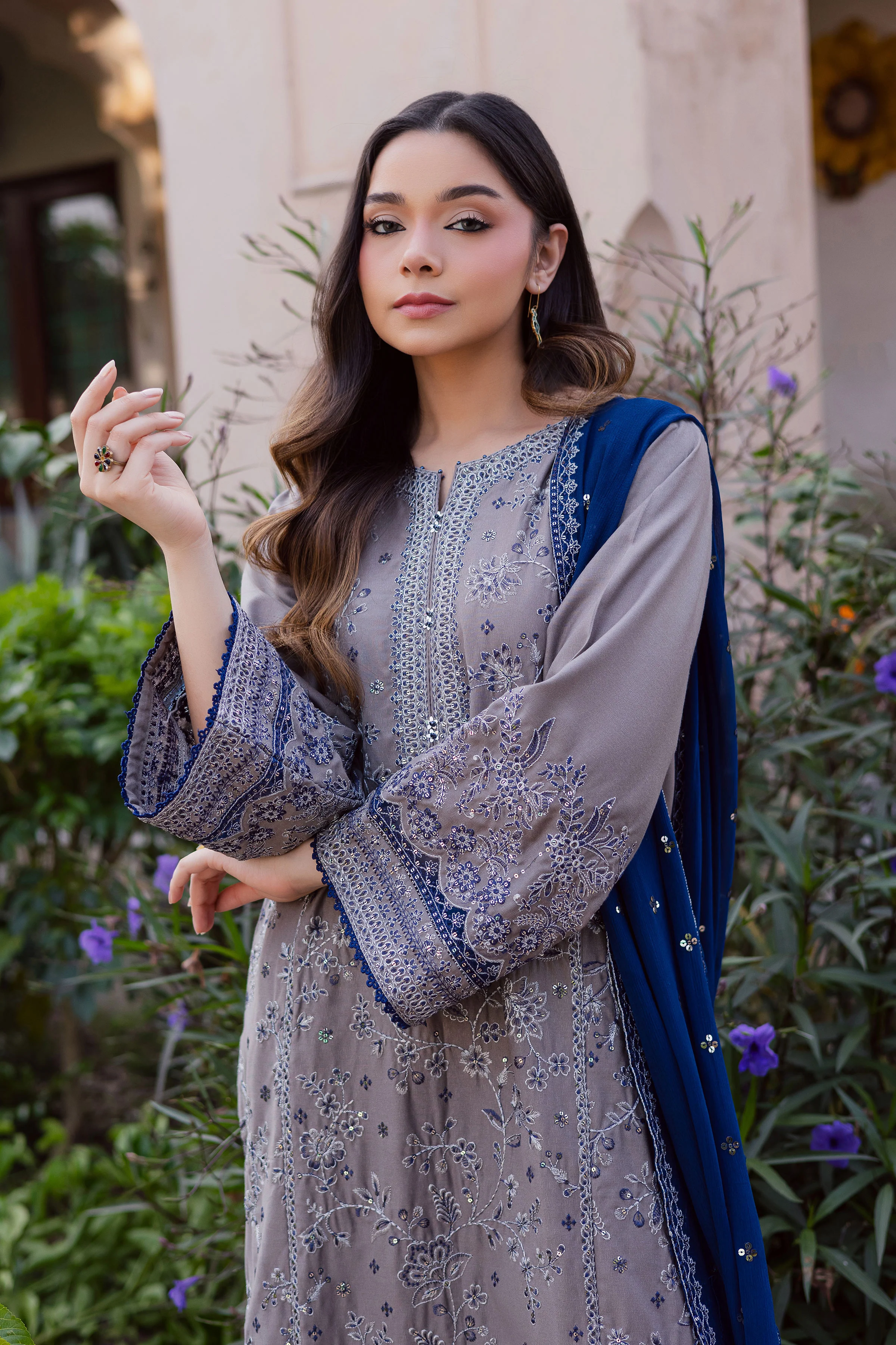 Ezlyin 3Pc - Embroidered Karandi Dress - Image 6